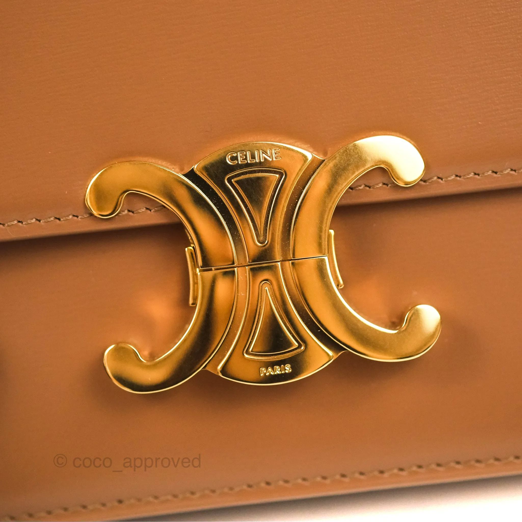 Celine Teen Triomphe Bag Shiny Calfskin Bronze