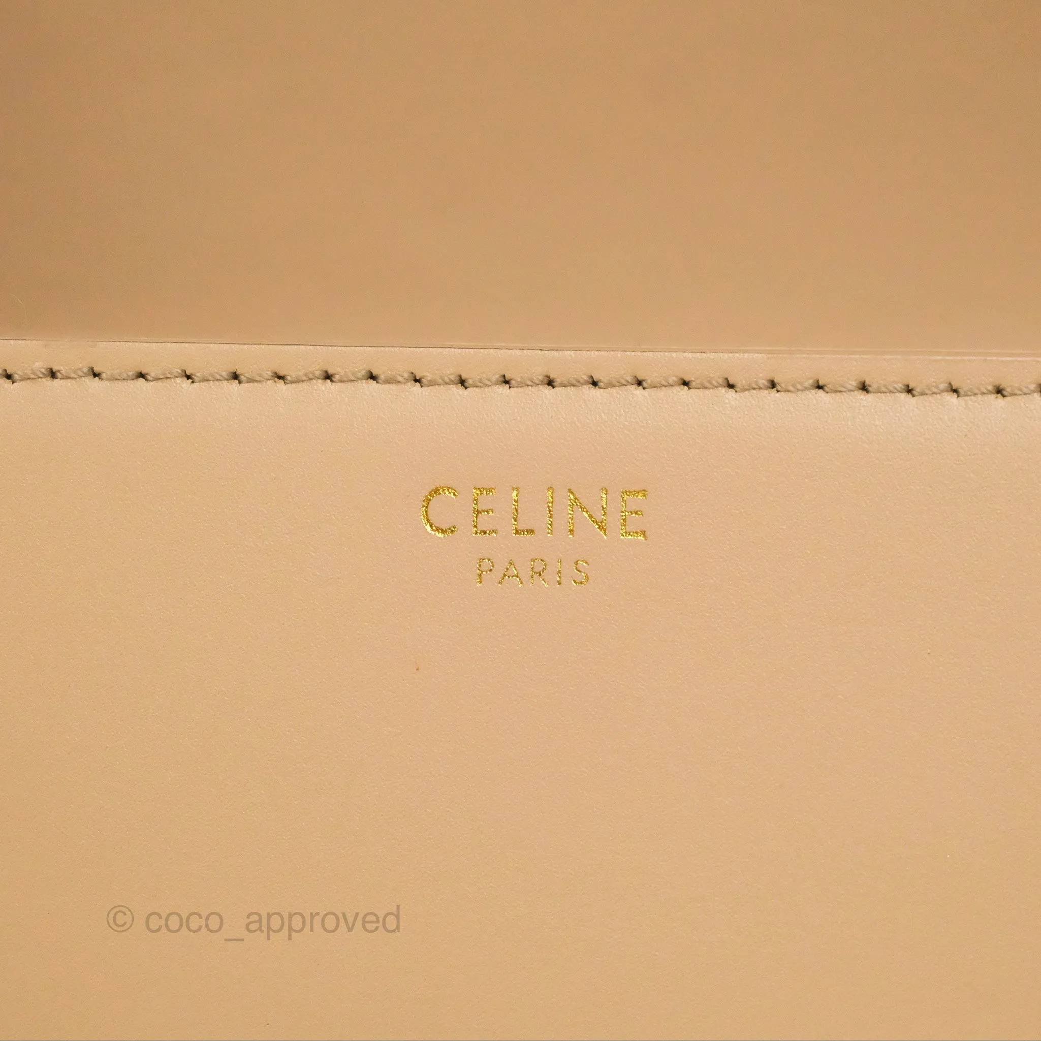 Celine Teen Triomphe Bag Shiny Calfskin Light Beige