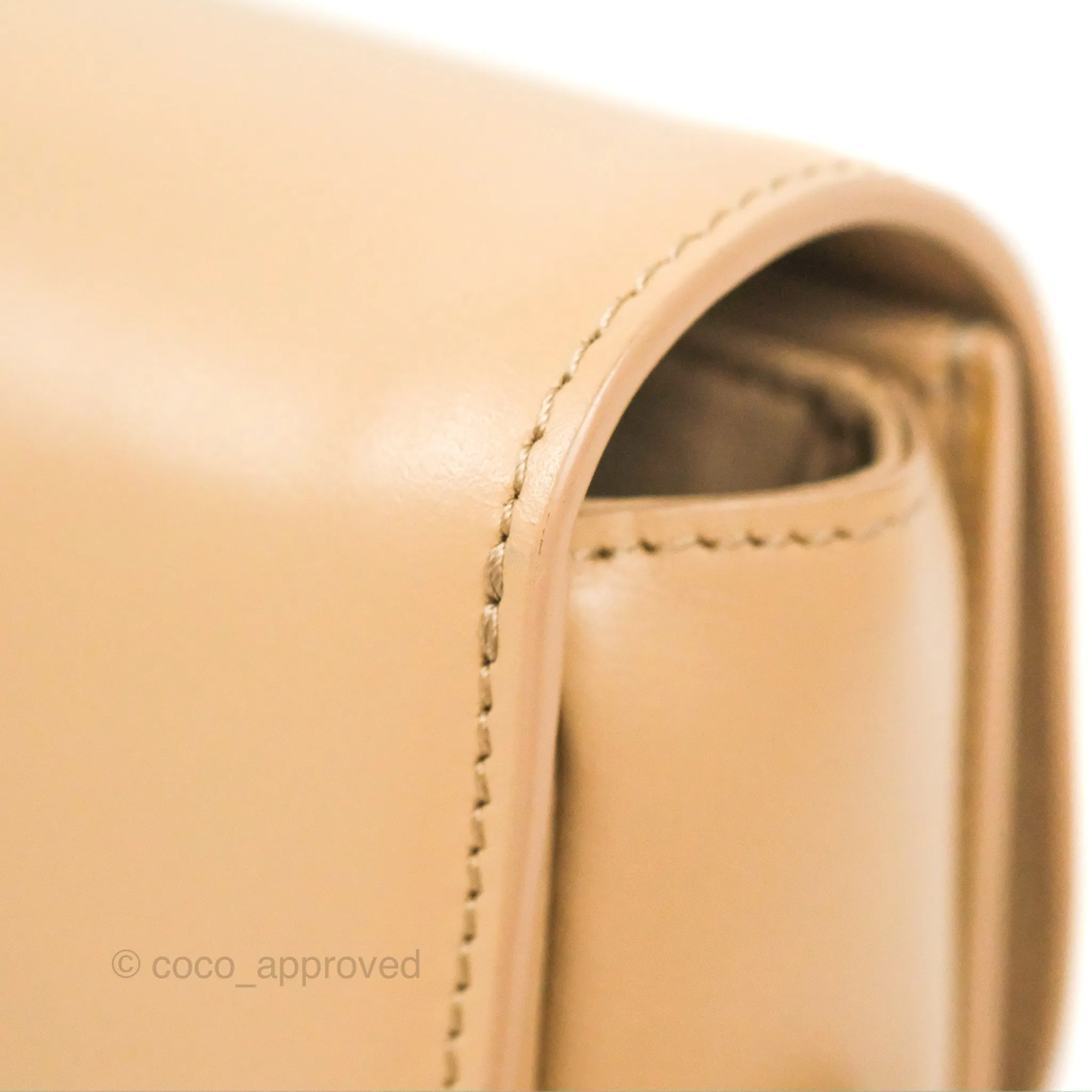 Celine Teen Triomphe Bag Shiny Calfskin Light Beige