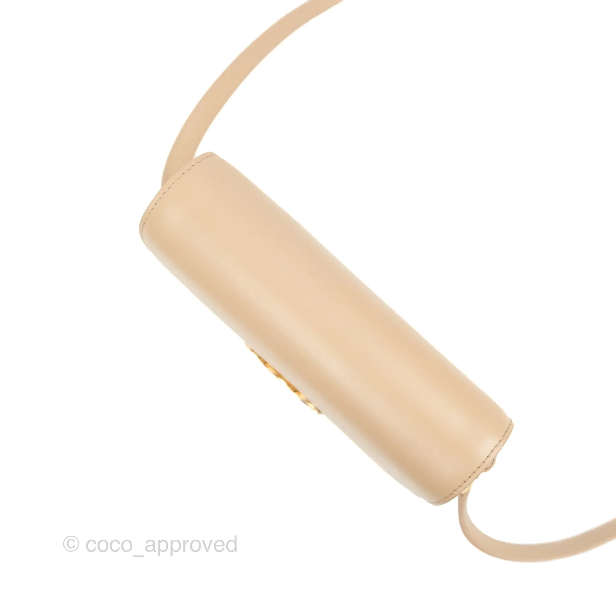 Celine Teen Triomphe Bag Shiny Calfskin Light Beige