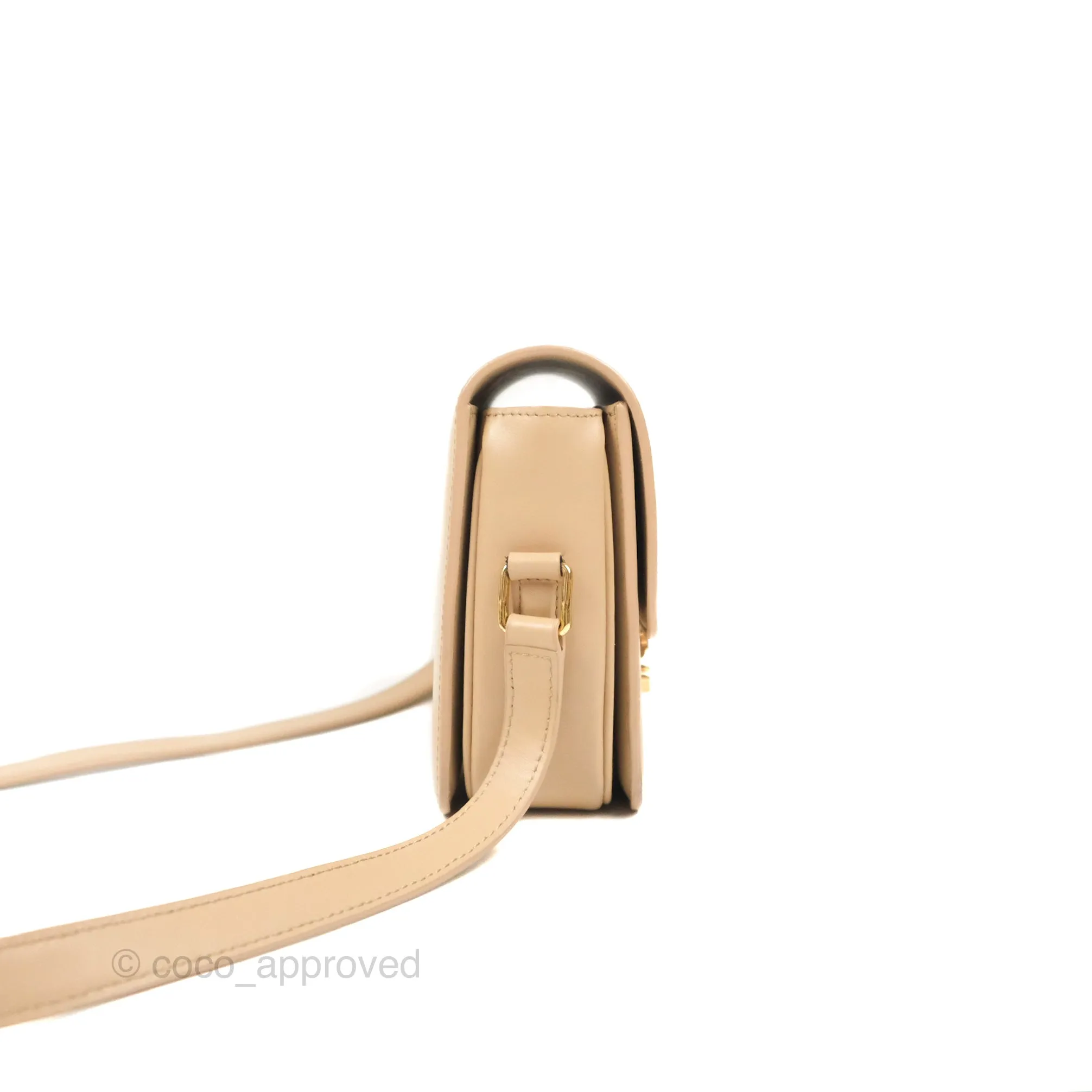Celine Teen Triomphe Bag Shiny Calfskin Light Beige