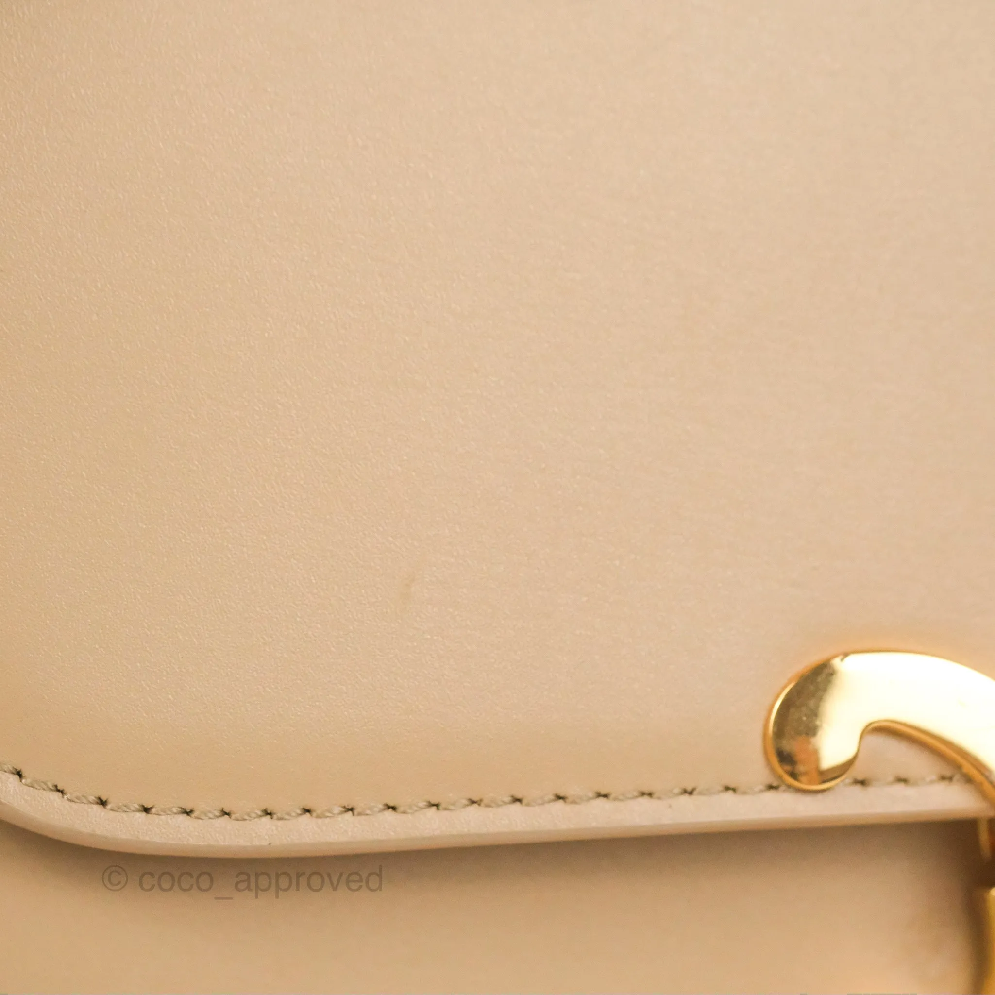 Celine Teen Triomphe Bag Shiny Calfskin Light Beige