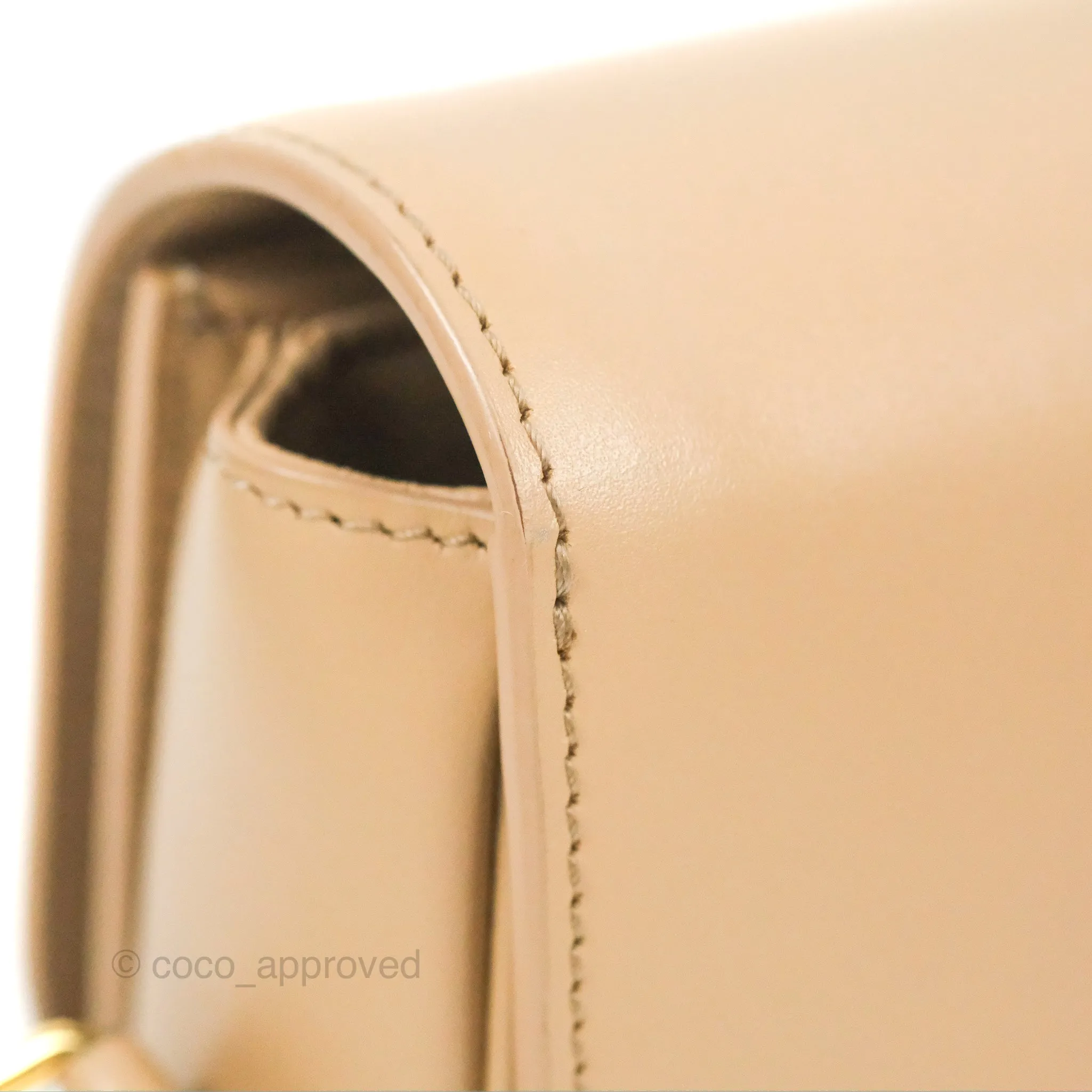Celine Teen Triomphe Bag Shiny Calfskin Light Beige