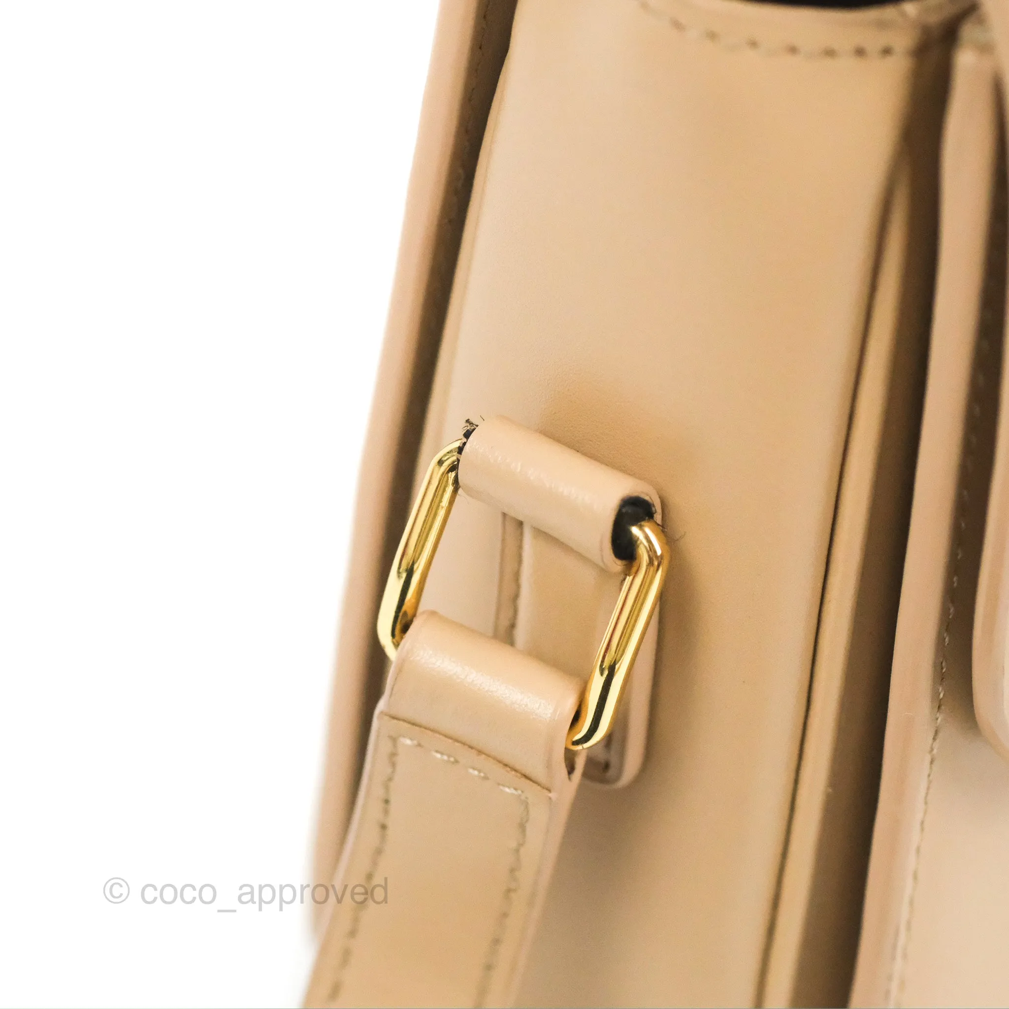 Celine Teen Triomphe Bag Shiny Calfskin Light Beige