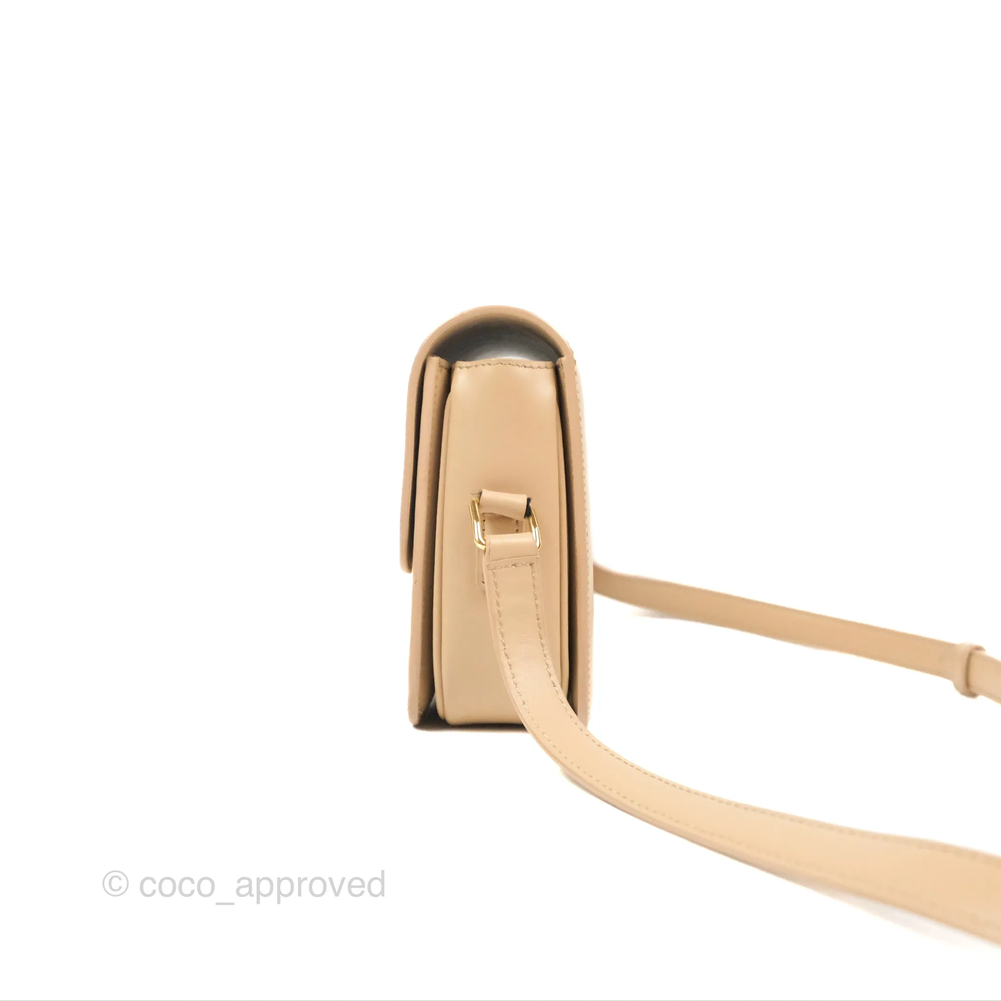 Celine Teen Triomphe Bag Shiny Calfskin Light Beige