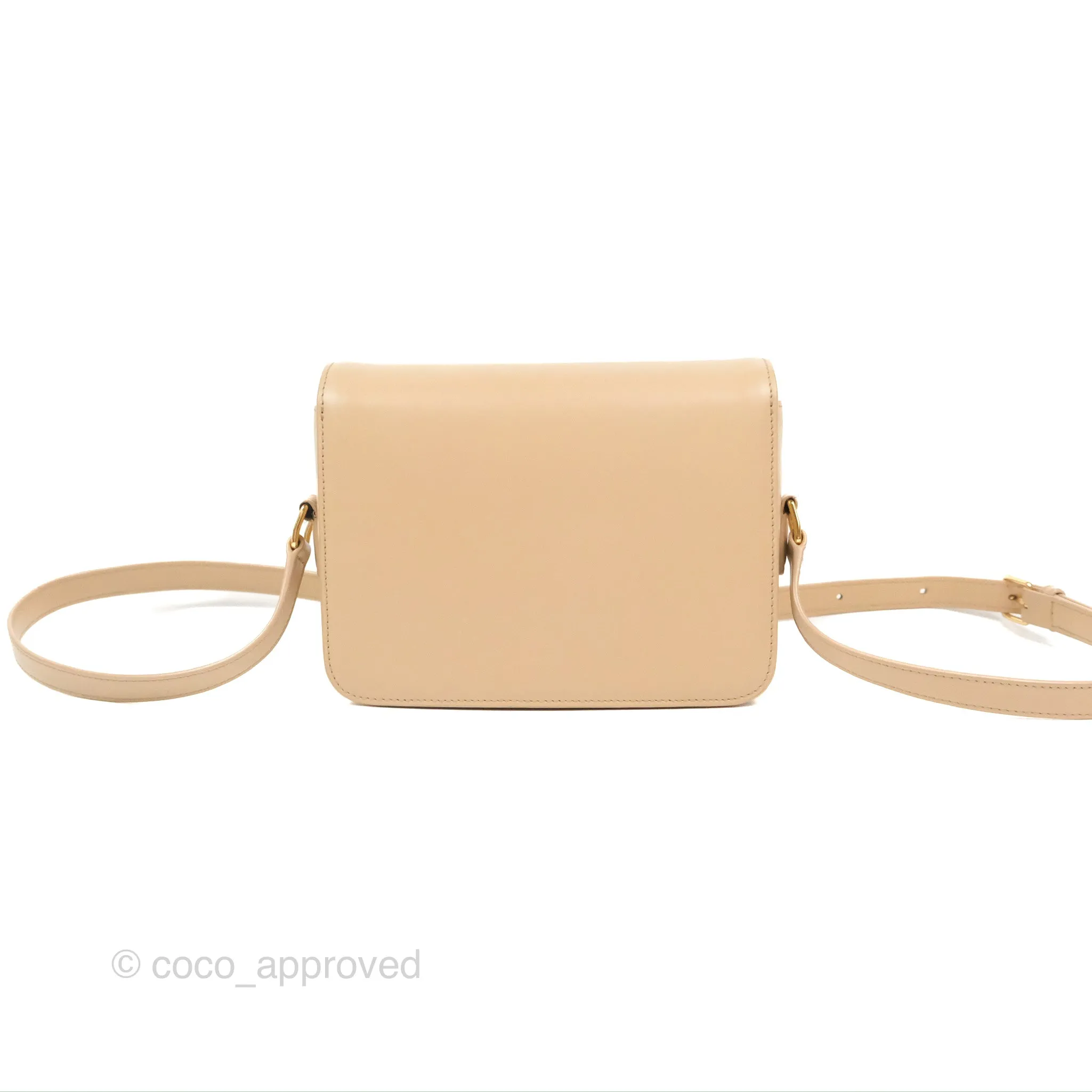 Celine Teen Triomphe Bag Shiny Calfskin Light Beige