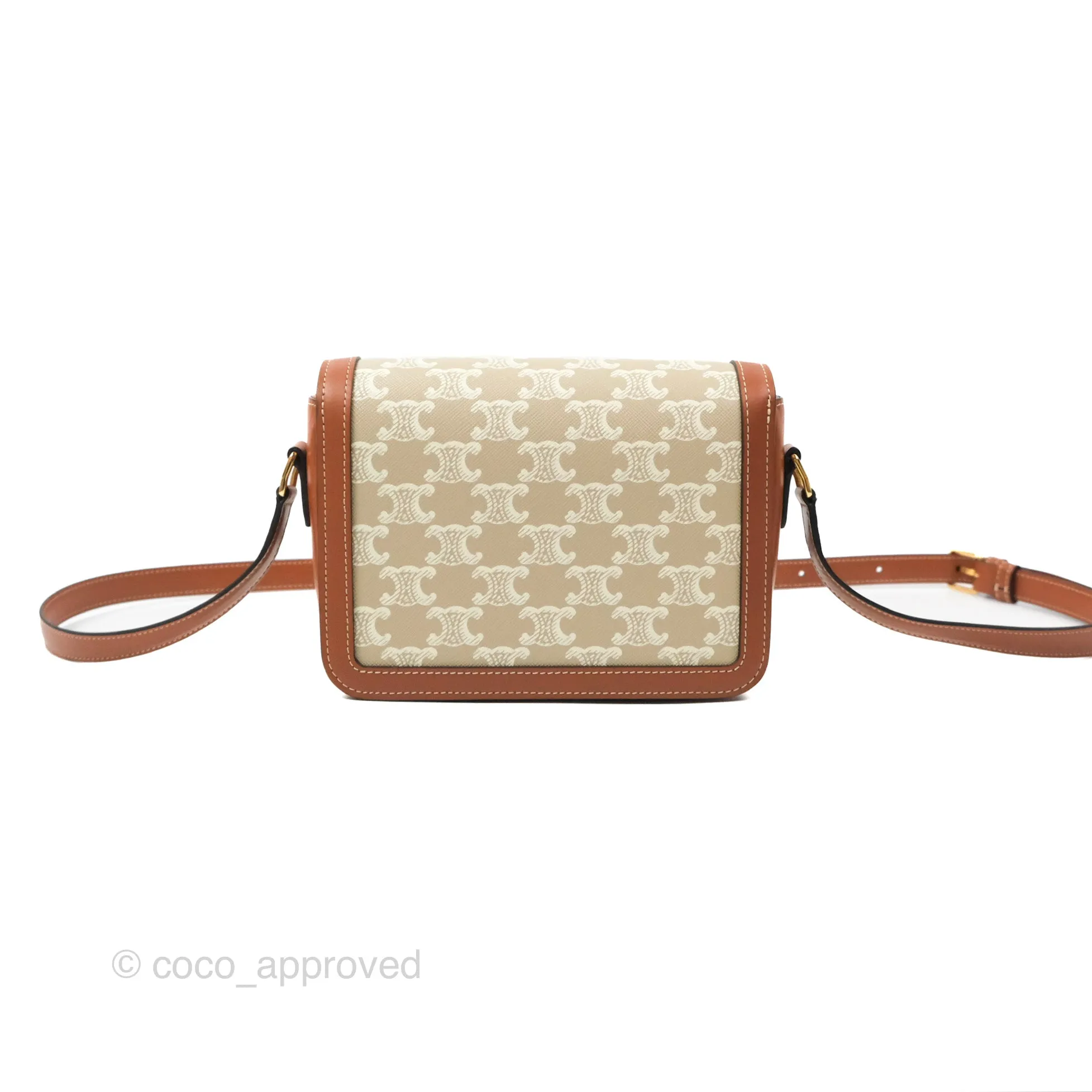 Celine Teen Triomphe Bag Triomphe Canvas Grege Calfskin