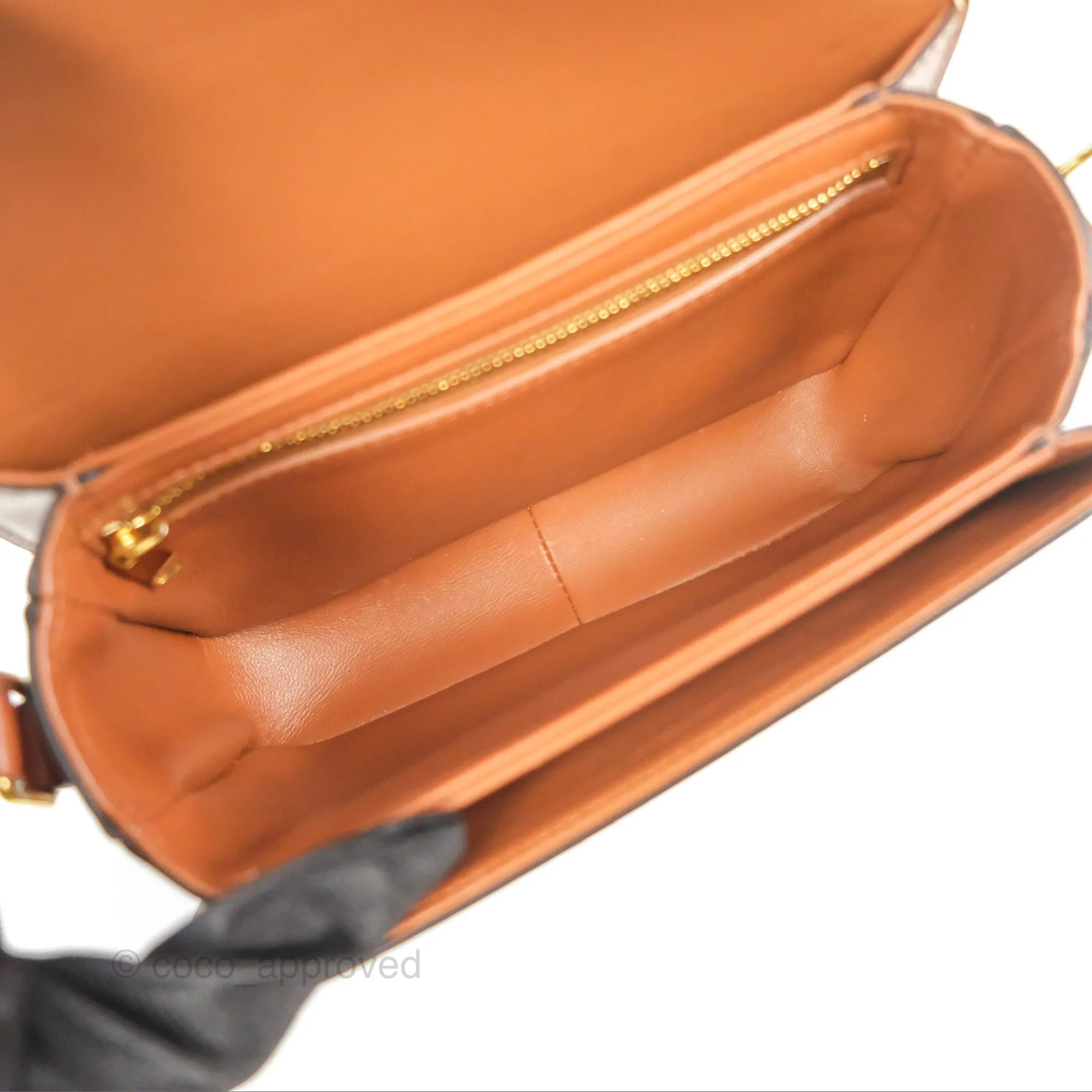 Celine Teen Triomphe Bag Triomphe Canvas Tan Calfskin