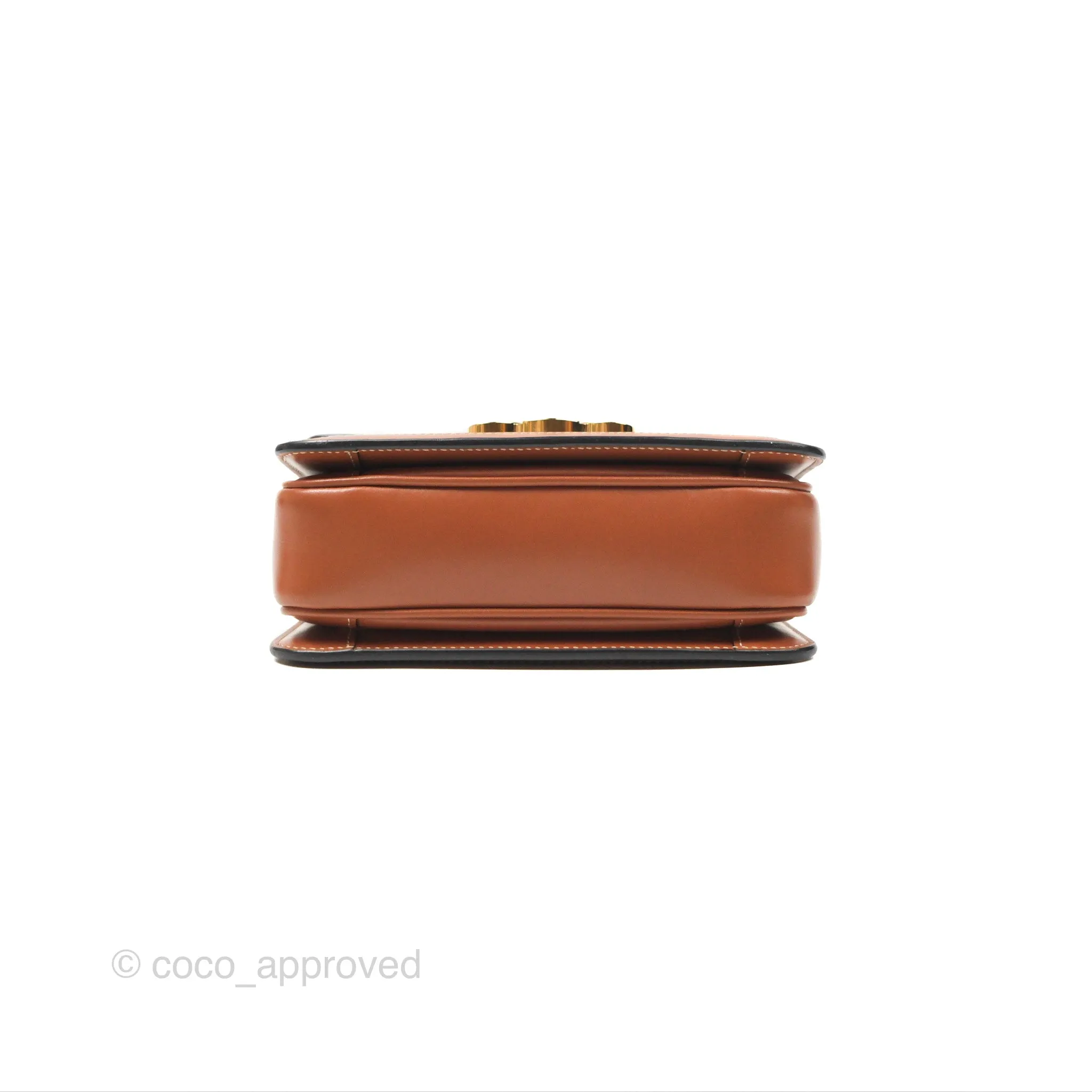 Celine Teen Triomphe Bag Triomphe Canvas Tan Calfskin