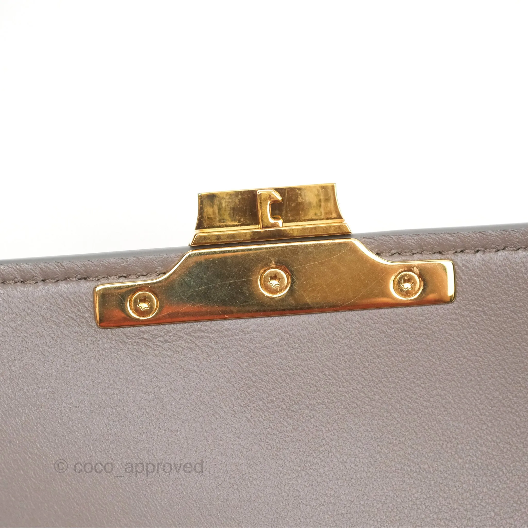 Celine Teen Triomphe Shiny Calfskin Pebble Gold Hardware