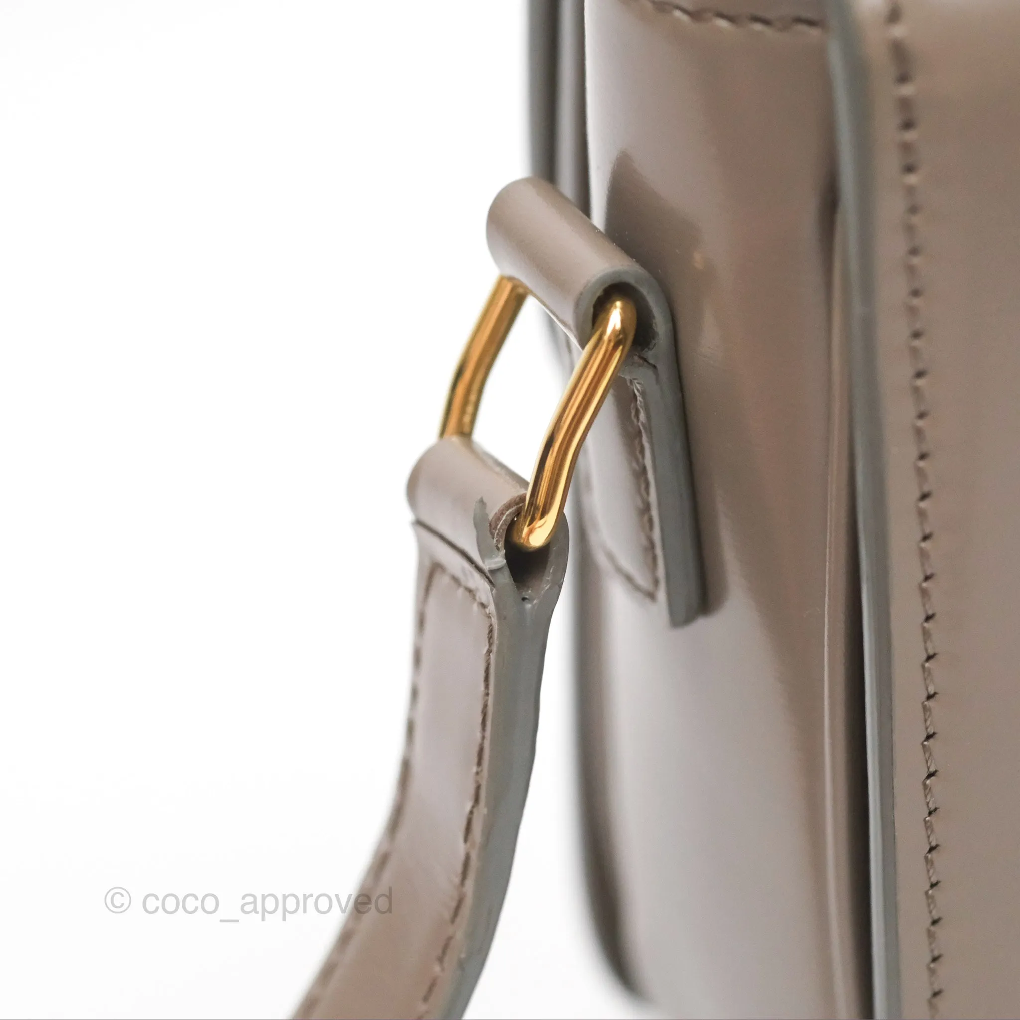 Celine Teen Triomphe Shiny Calfskin Pebble Gold Hardware