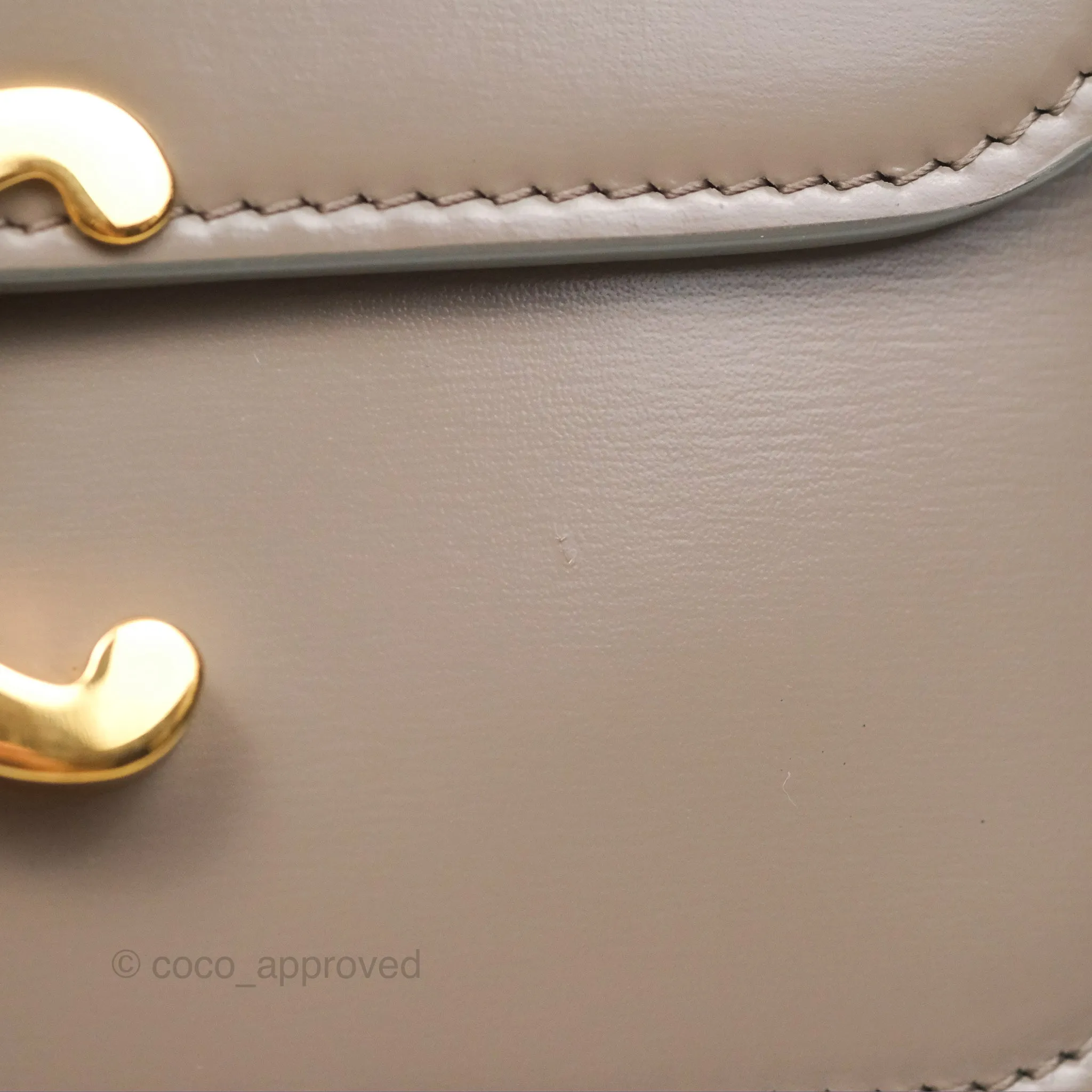 Celine Teen Triomphe Shiny Calfskin Pebble Gold Hardware