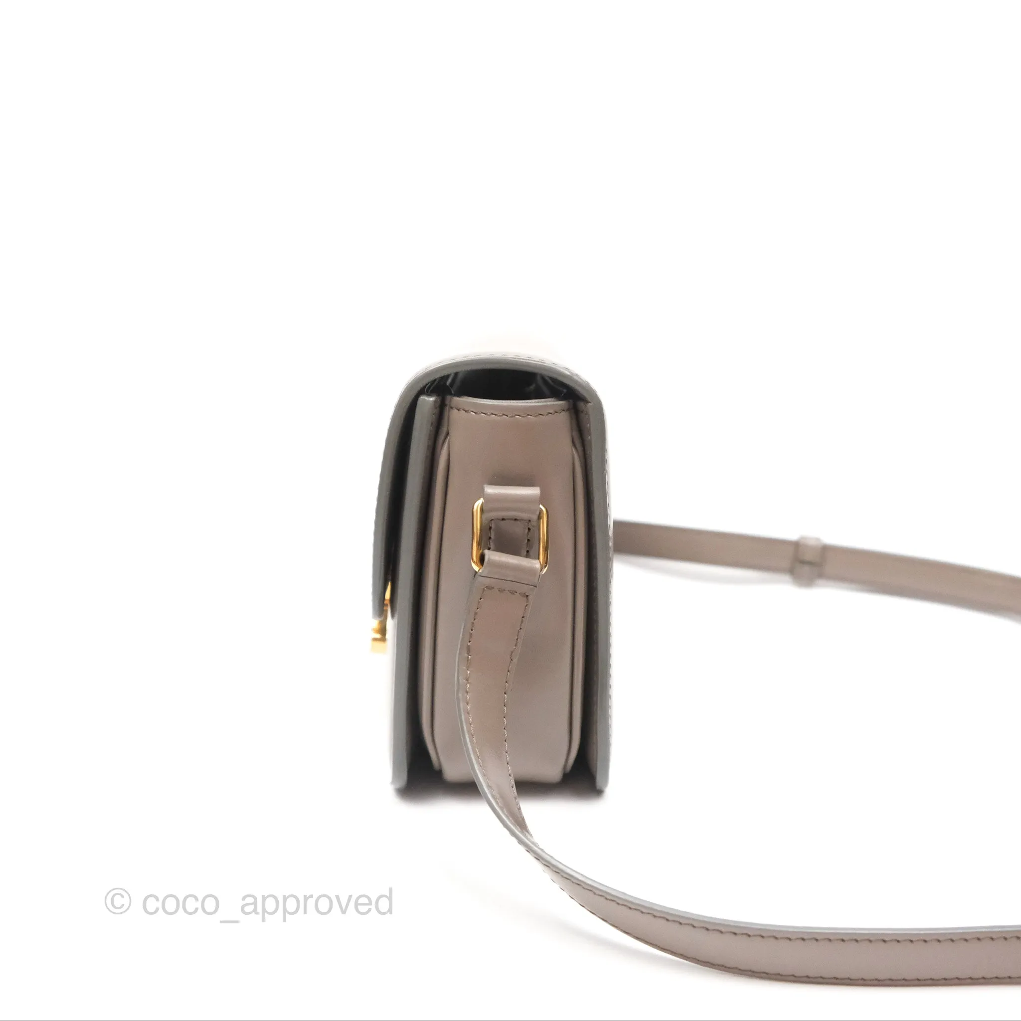 Celine Teen Triomphe Shiny Calfskin Pebble Gold Hardware