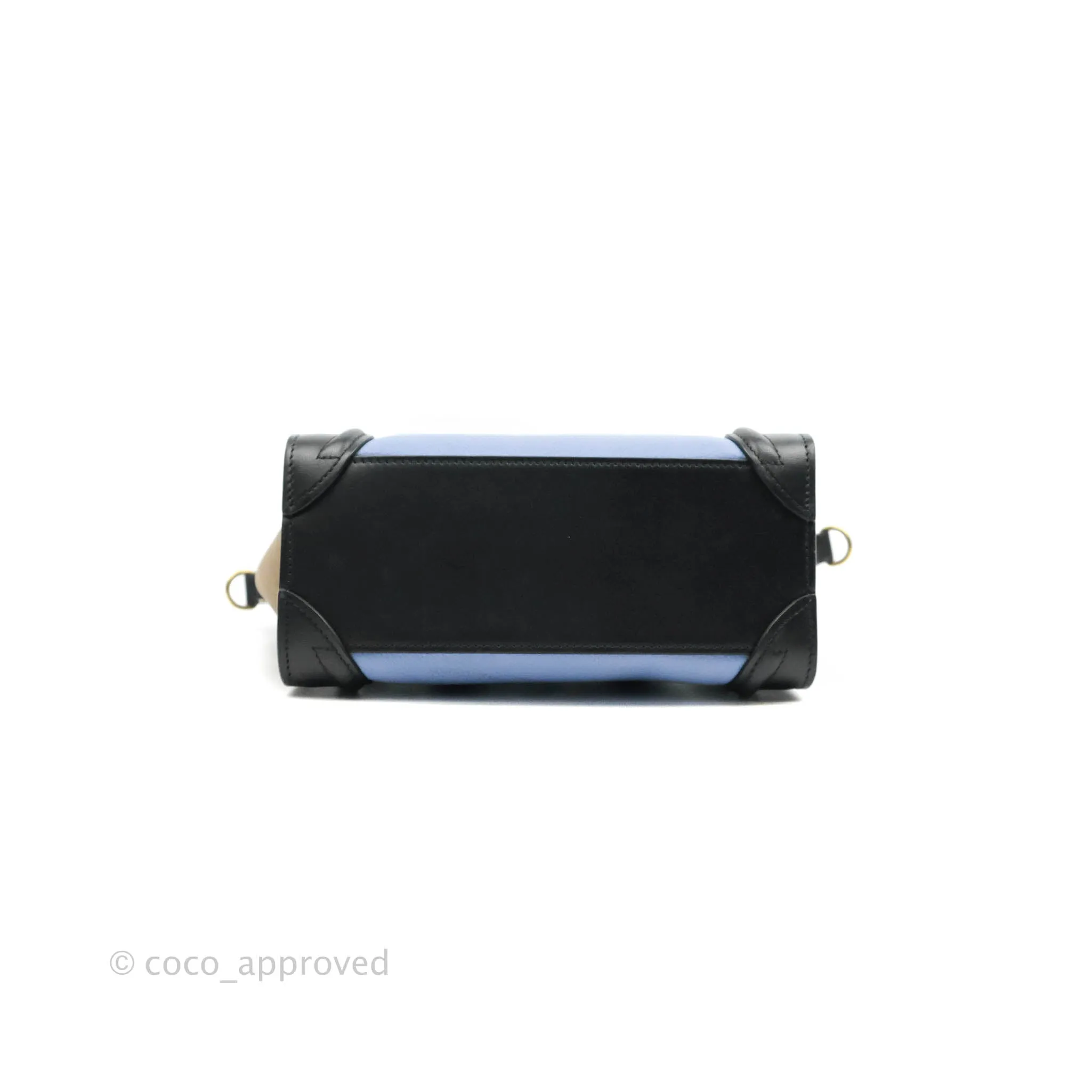 Celine Tri Color Blue/Khaki/Black Nano Luggage Tote