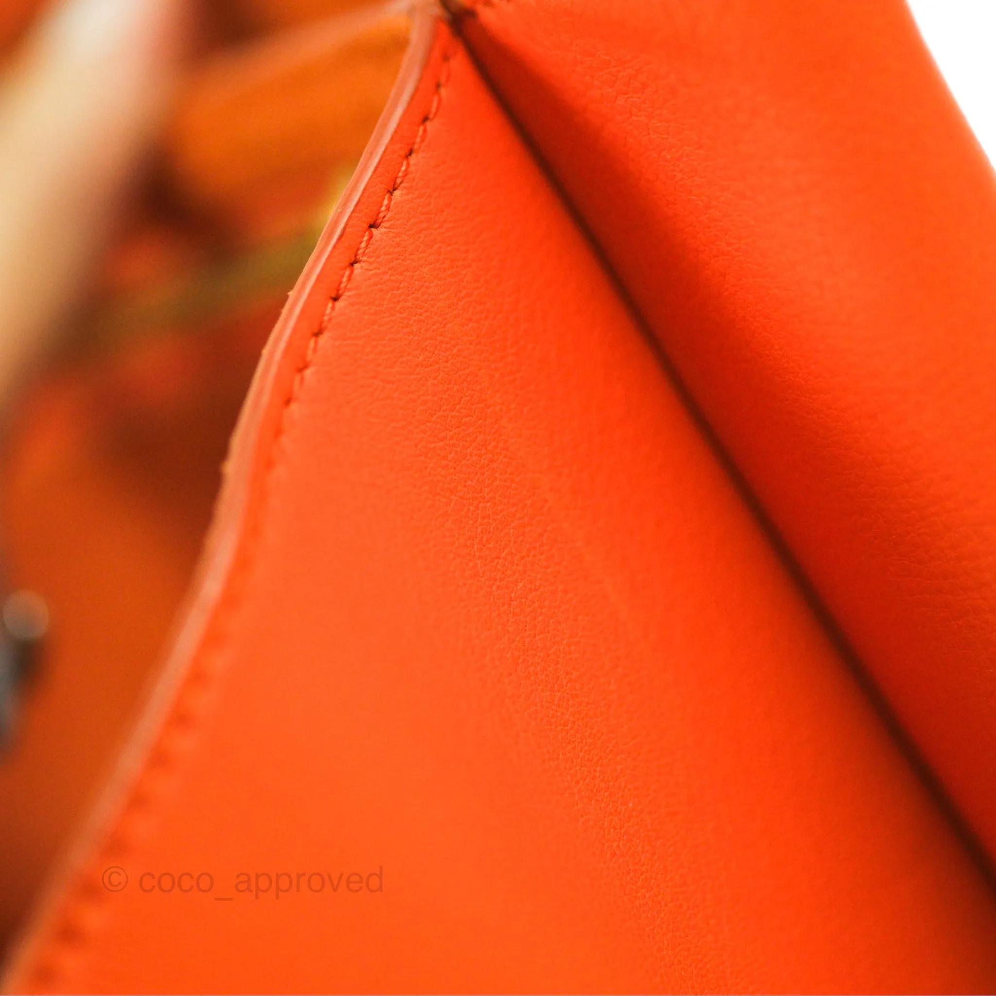 Celine Tri-Fold Clutch on Chain Orange Calfskin