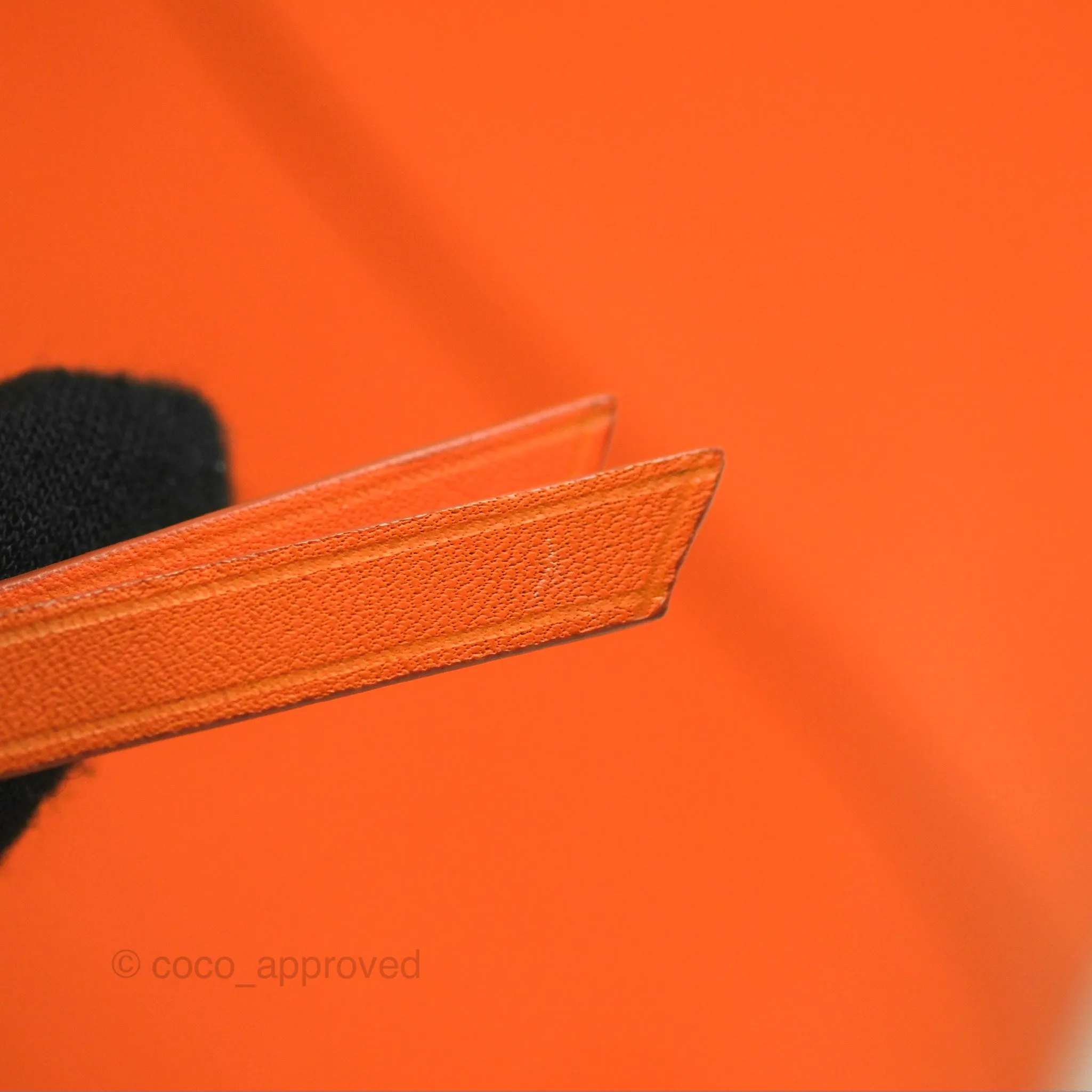 Celine Tri-Fold Clutch on Chain Orange Calfskin