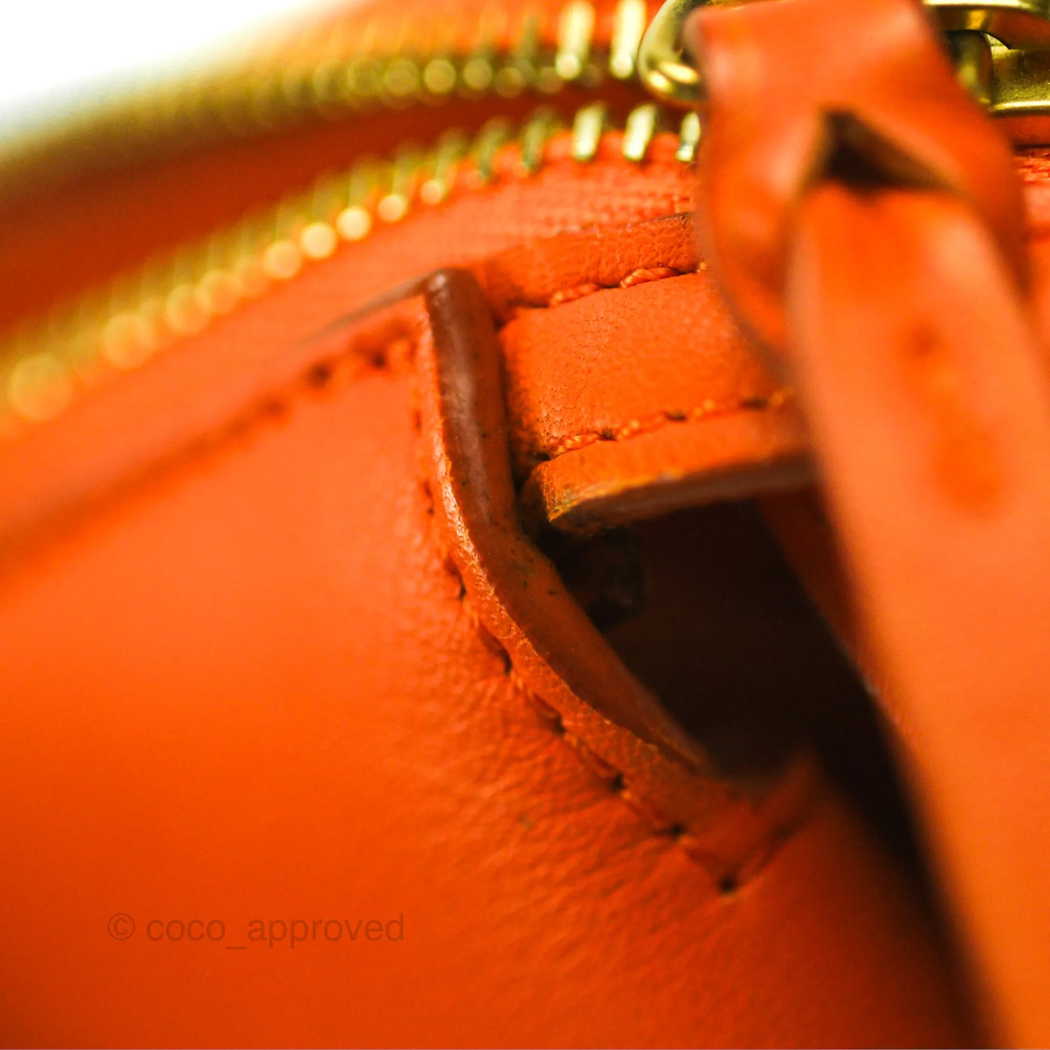 Celine Tri-Fold Clutch on Chain Orange Calfskin
