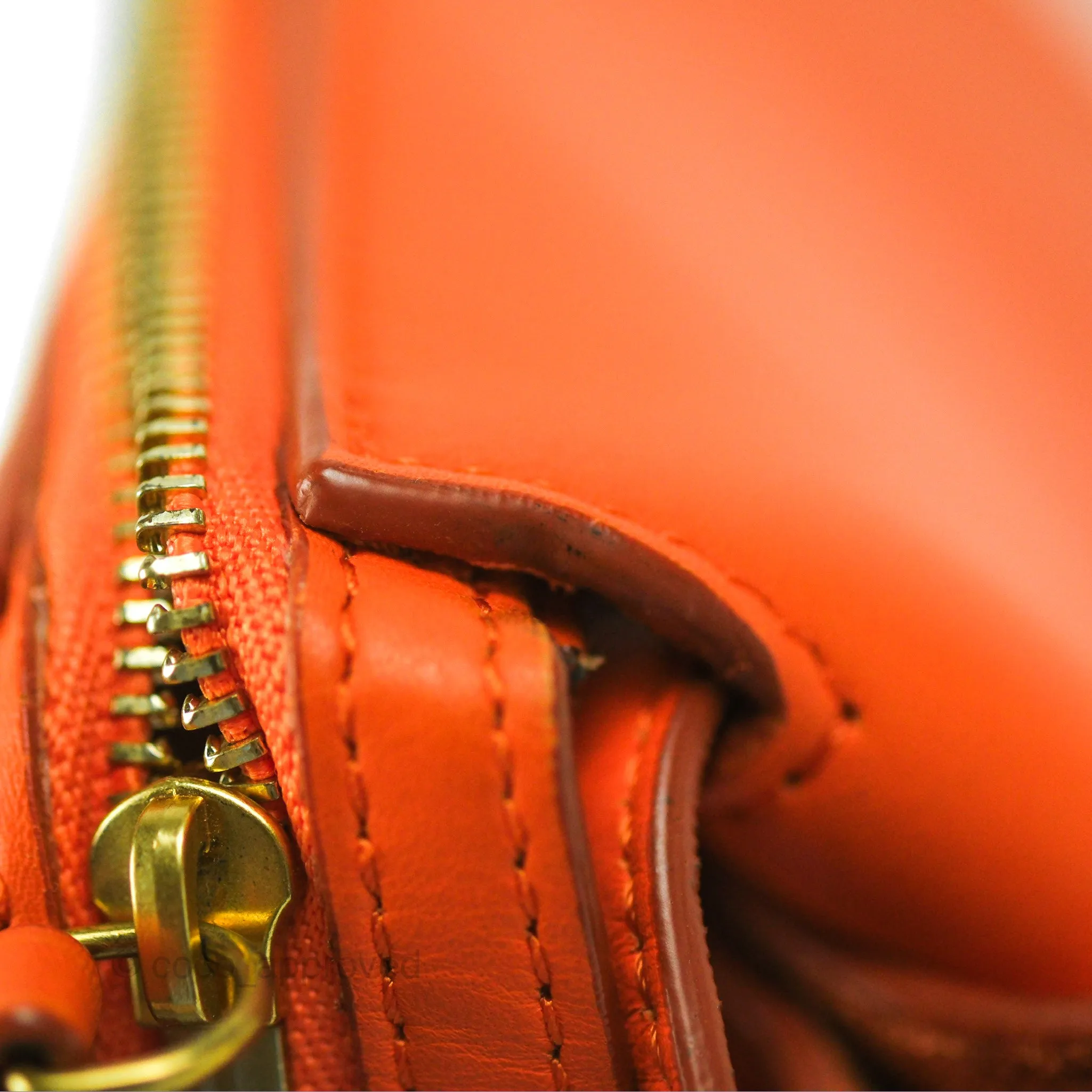 Celine Tri-Fold Clutch on Chain Orange Calfskin