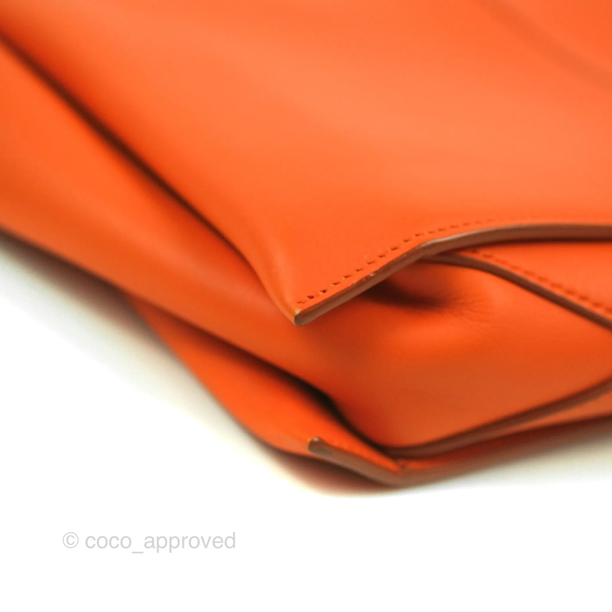 Celine Tri-Fold Clutch on Chain Orange Calfskin