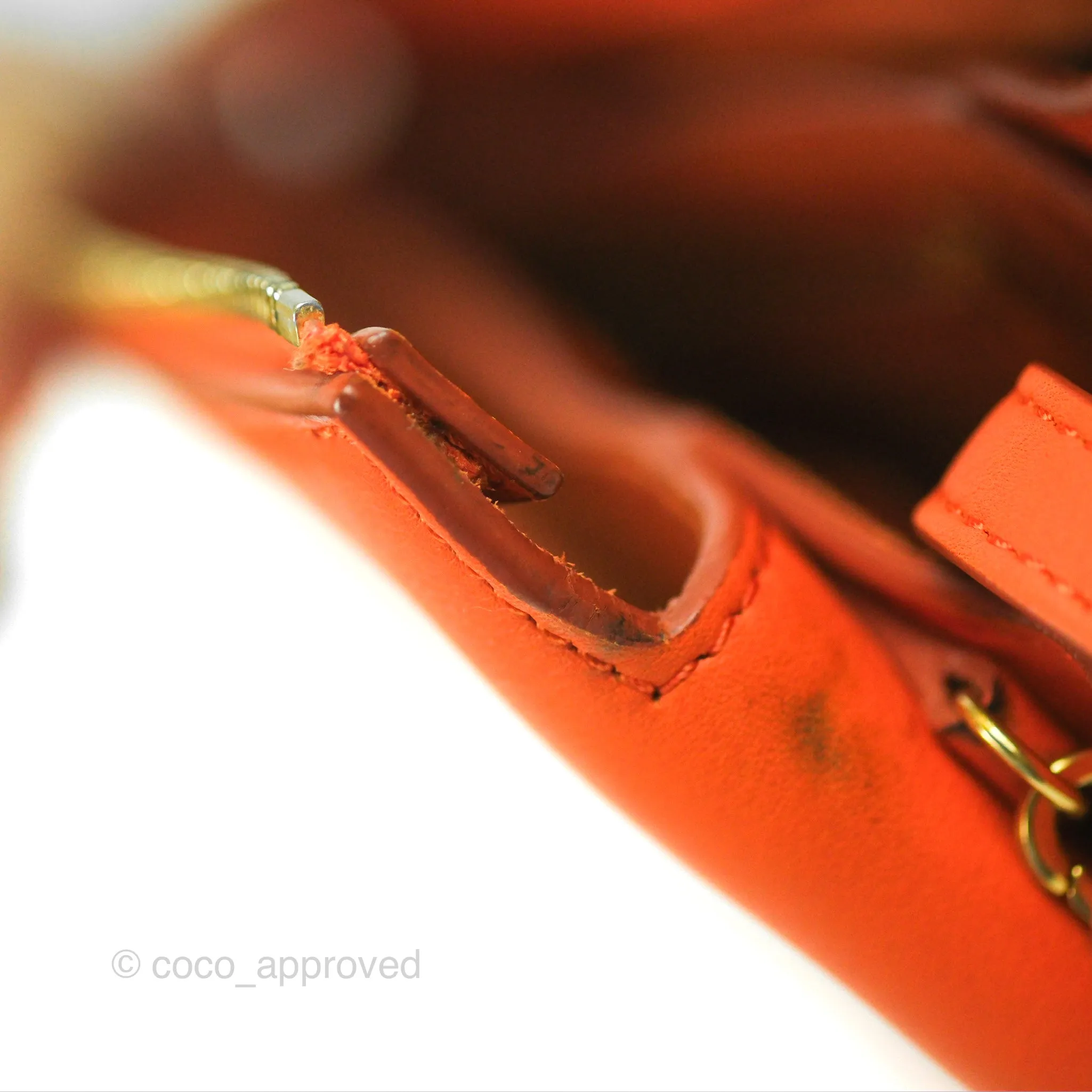 Celine Tri-Fold Clutch on Chain Orange Calfskin