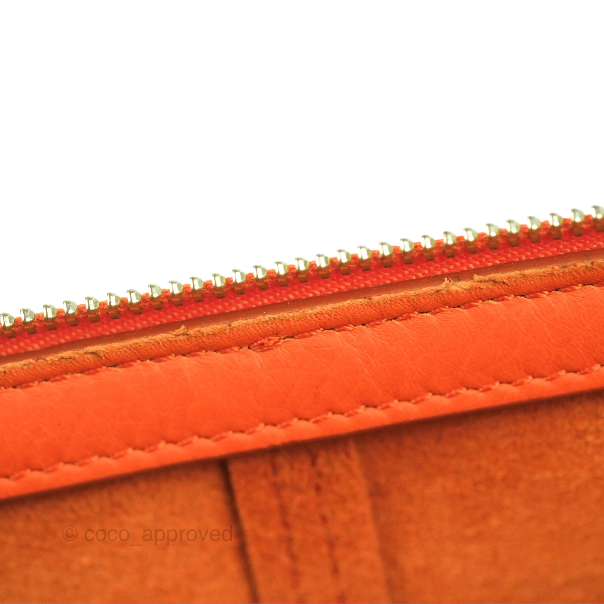 Celine Tri-Fold Clutch on Chain Orange Calfskin