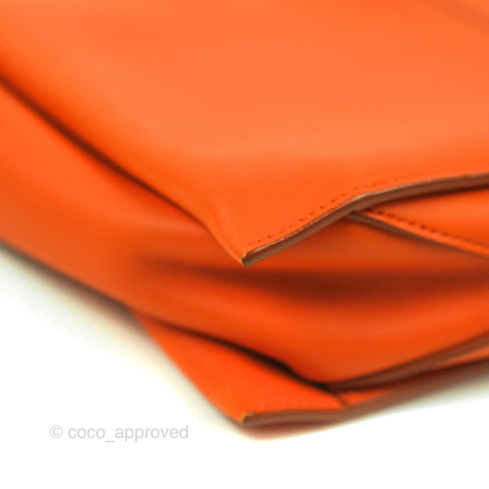 Celine Tri-Fold Clutch on Chain Orange Calfskin