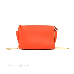 Celine Tri-Fold Clutch on Chain Orange Calfskin