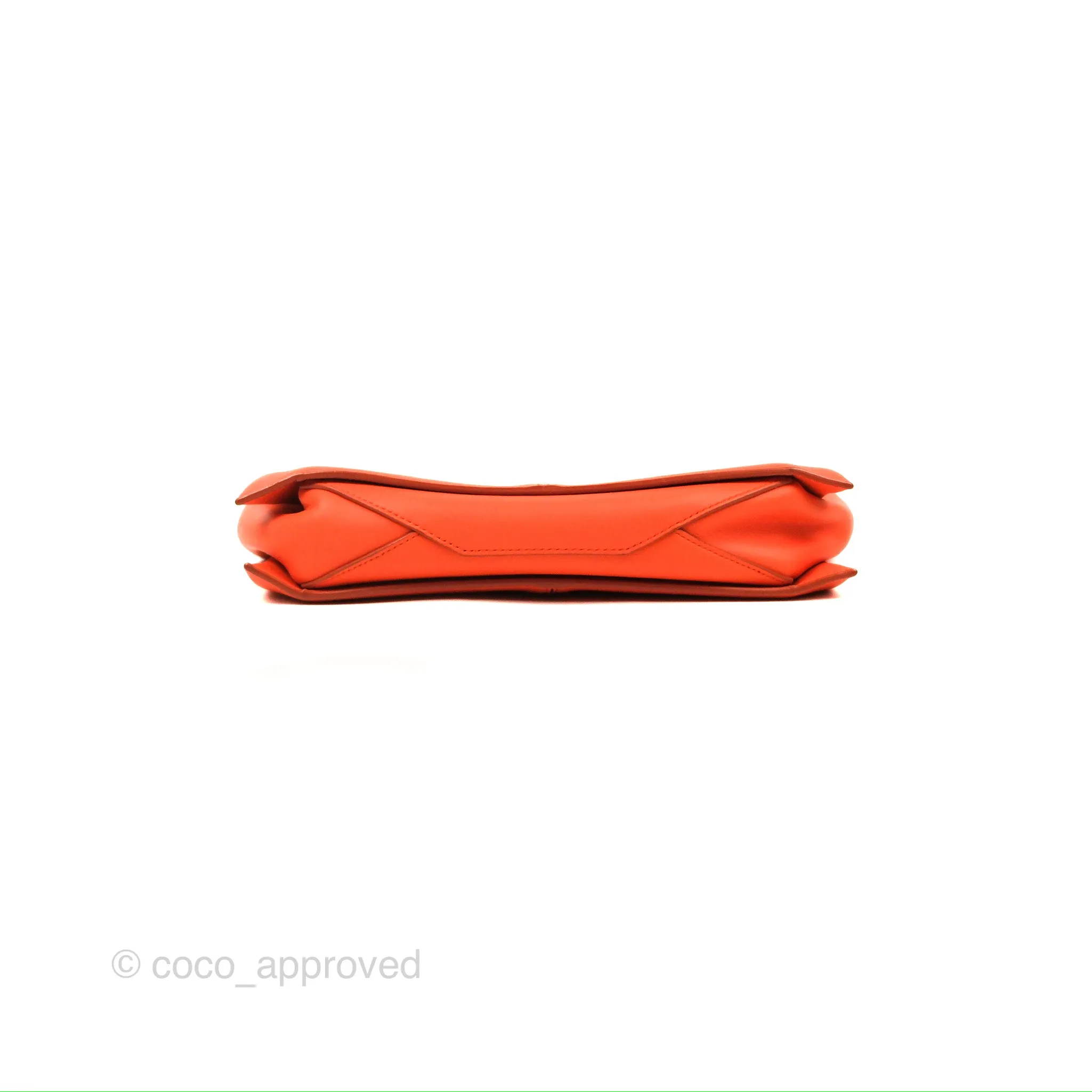 Celine Tri-Fold Clutch on Chain Orange Calfskin