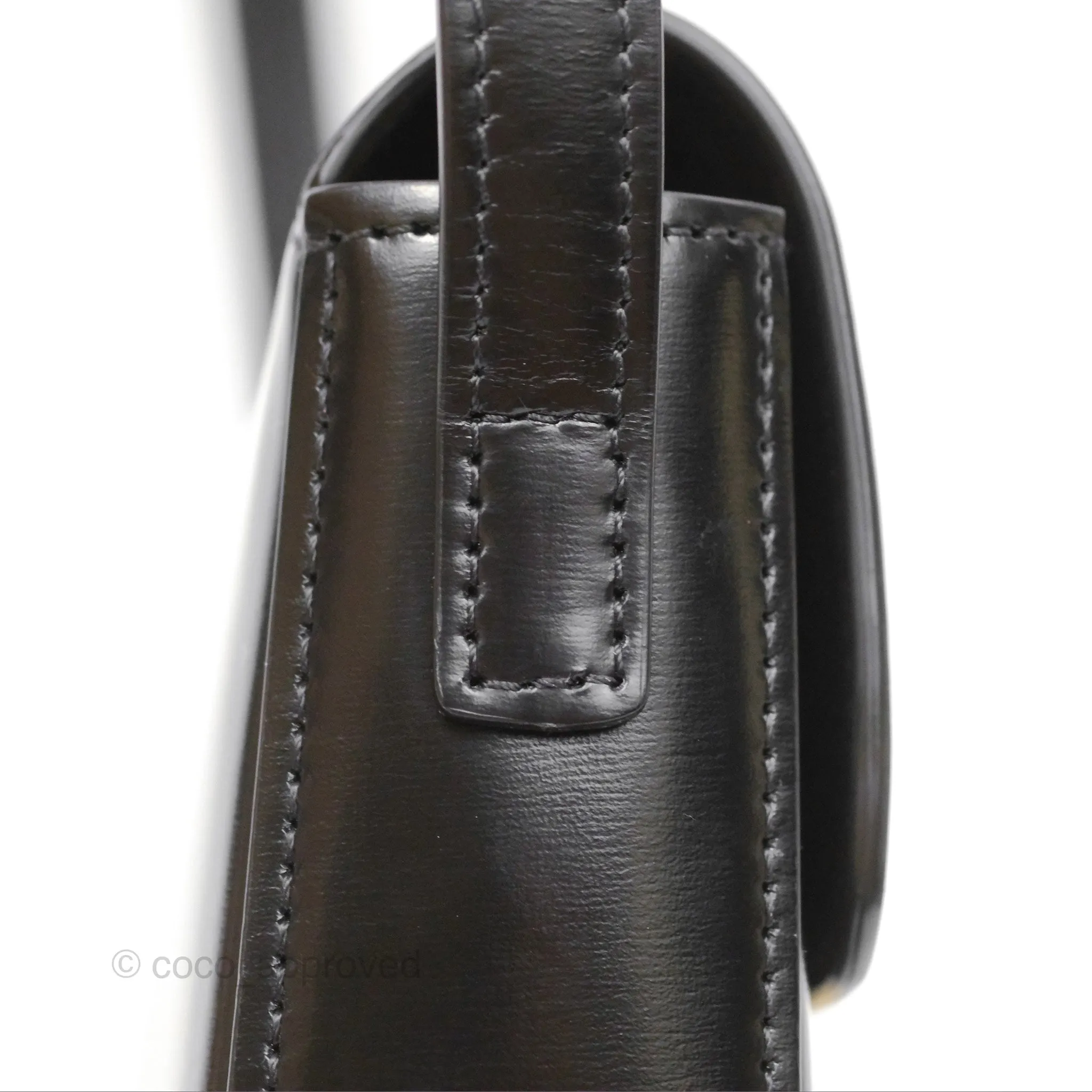 Celine Triomphe Shoulder Bag Black Calfskin