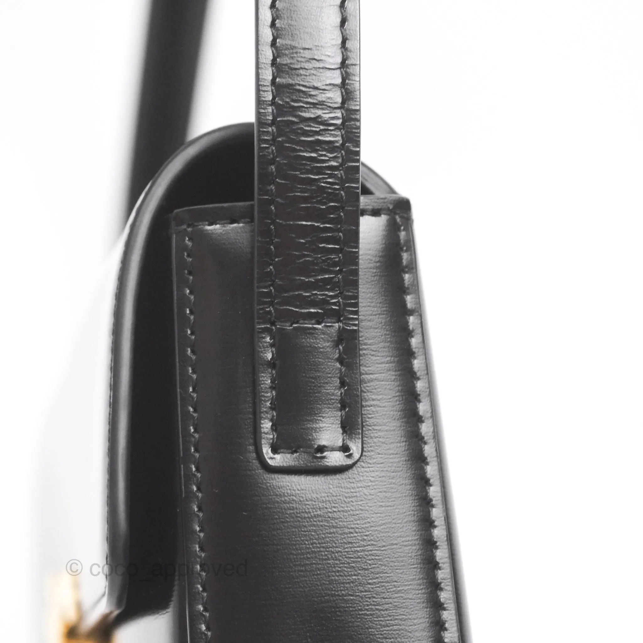 Celine Triomphe Shoulder Bag Black Calfskin
