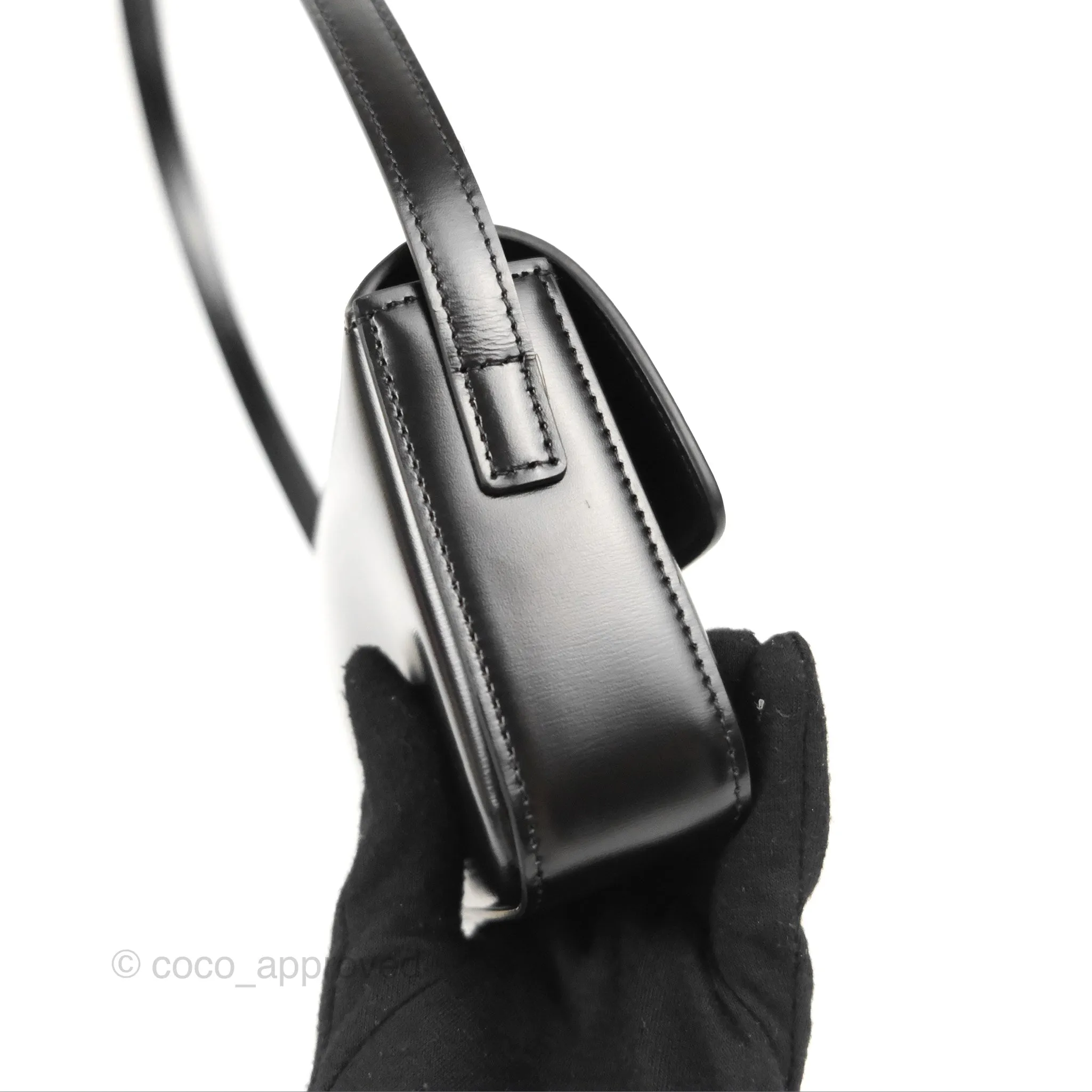 Celine Triomphe Shoulder Bag Black Calfskin