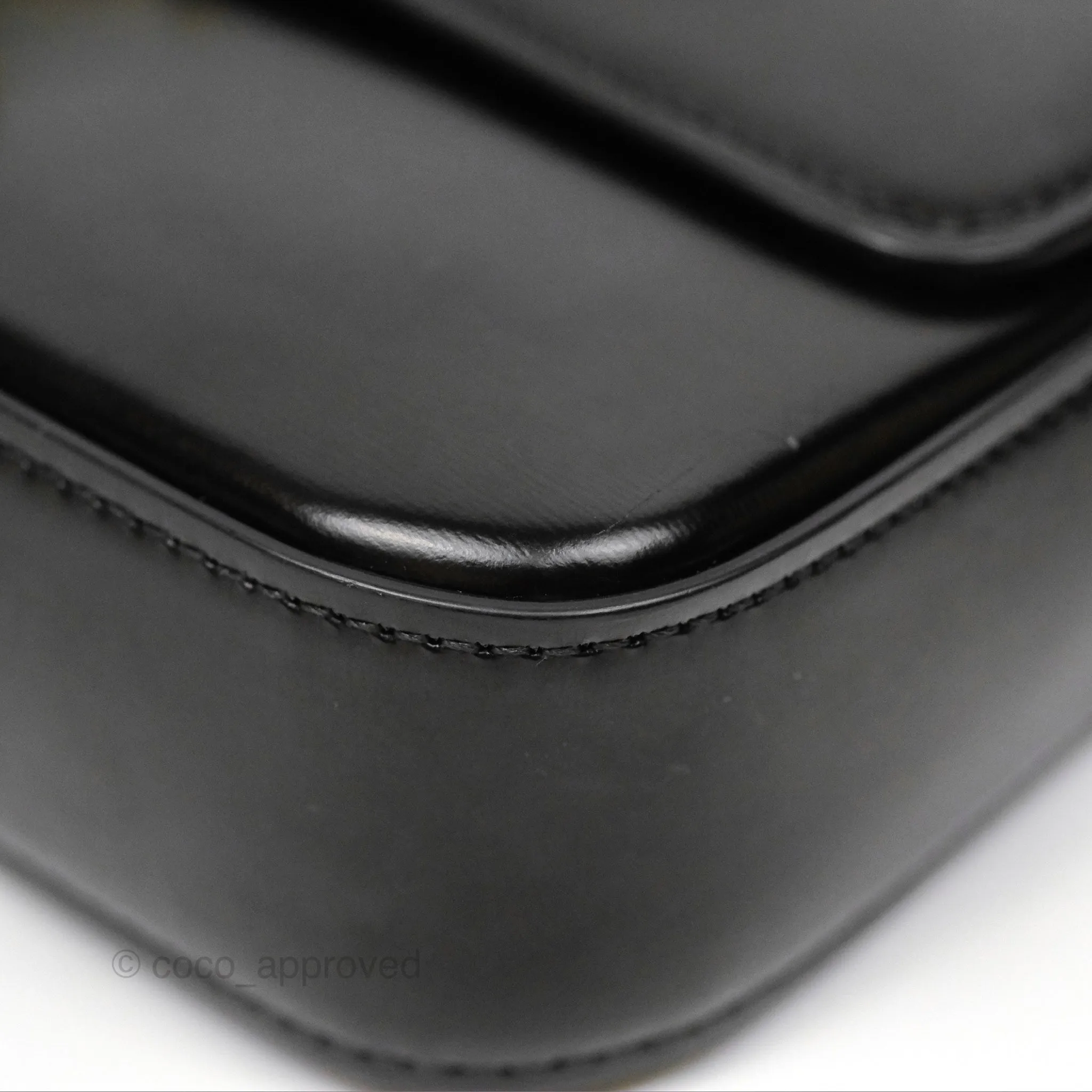 Celine Triomphe Shoulder Bag Black Calfskin