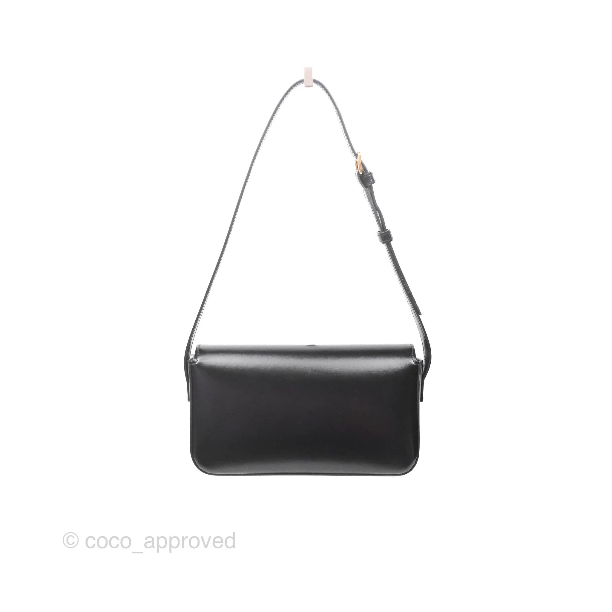 Celine Triomphe Shoulder Bag Black Calfskin