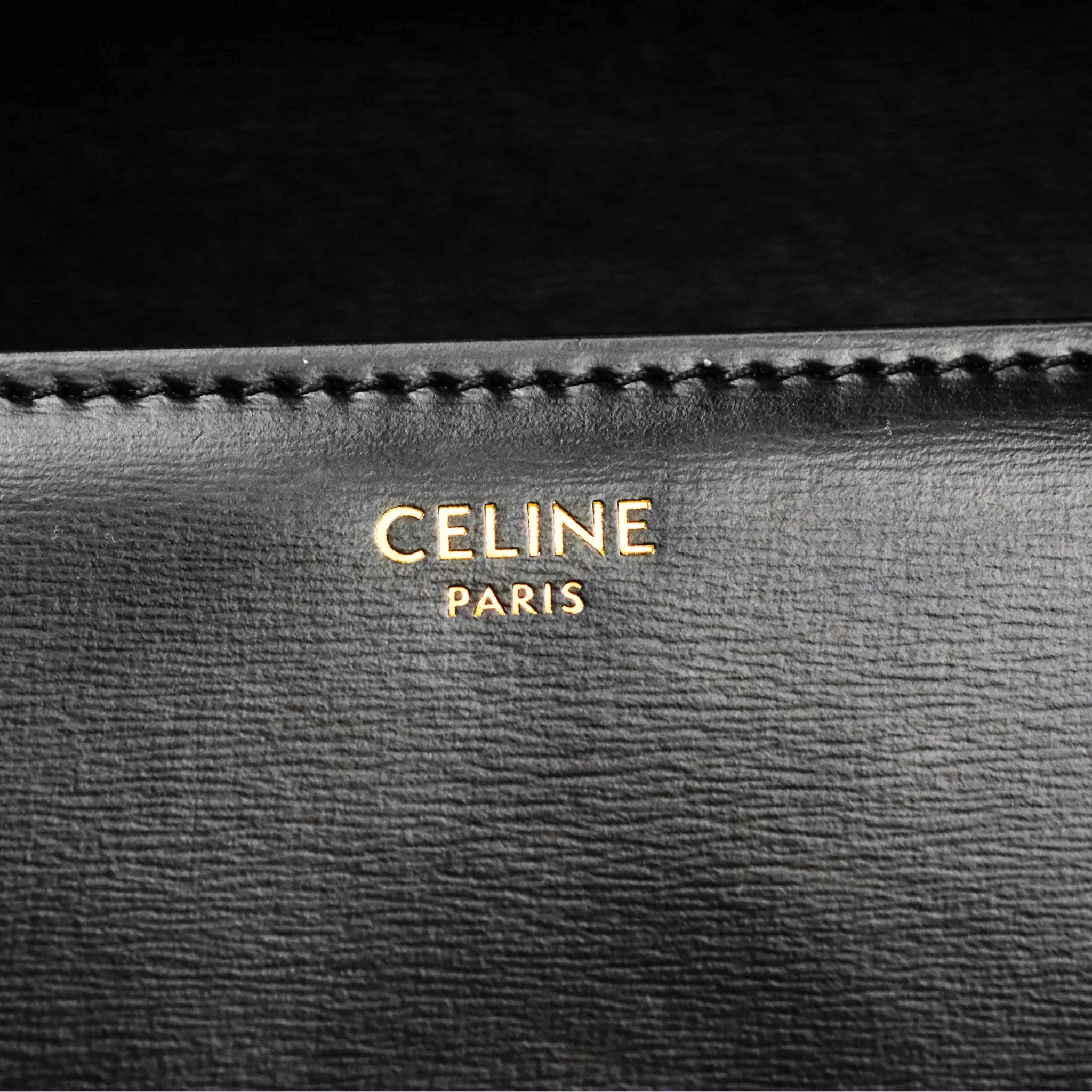 Celine Triomphe Shoulder Bag Black Calfskin