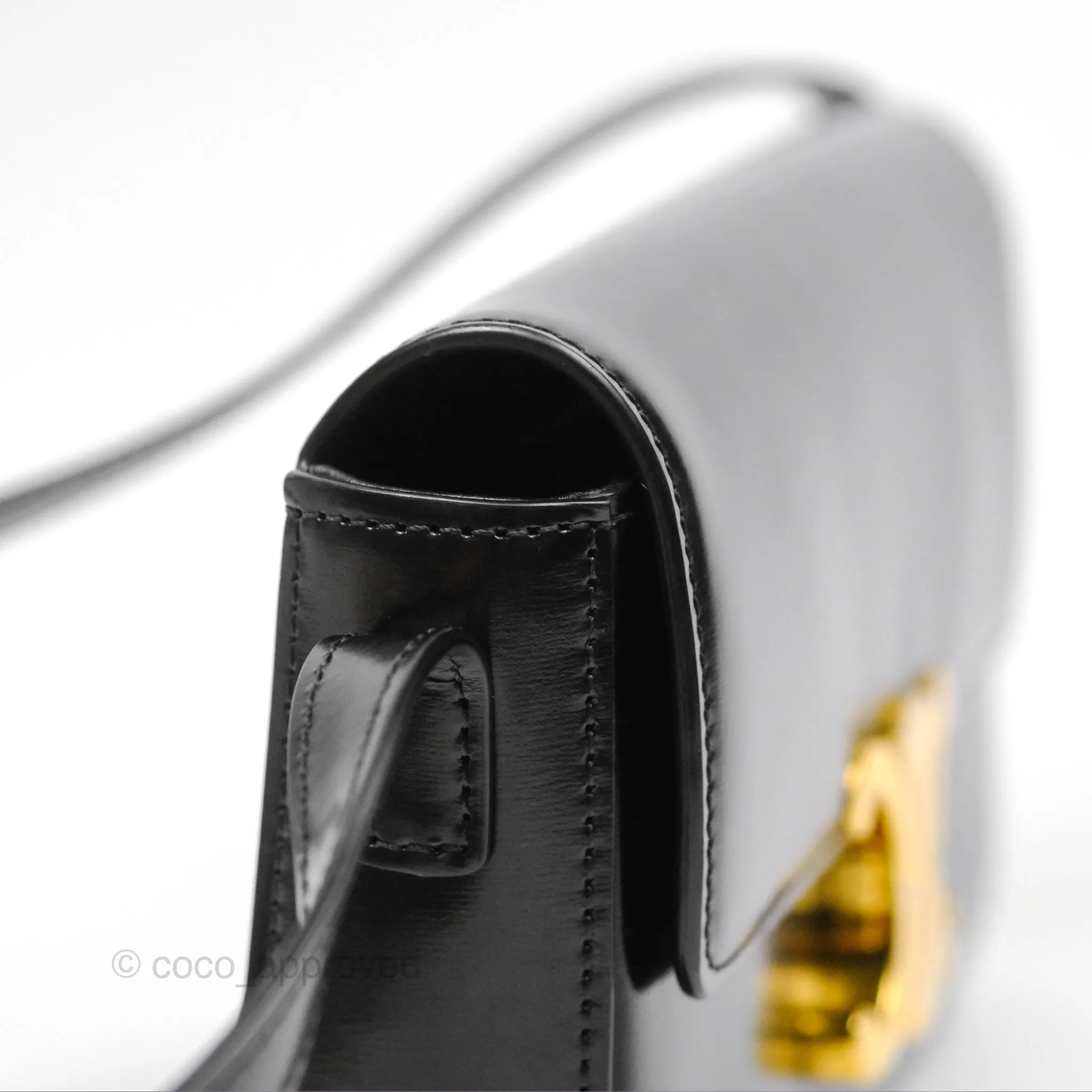 Celine Triomphe Shoulder Bag Black Calfskin