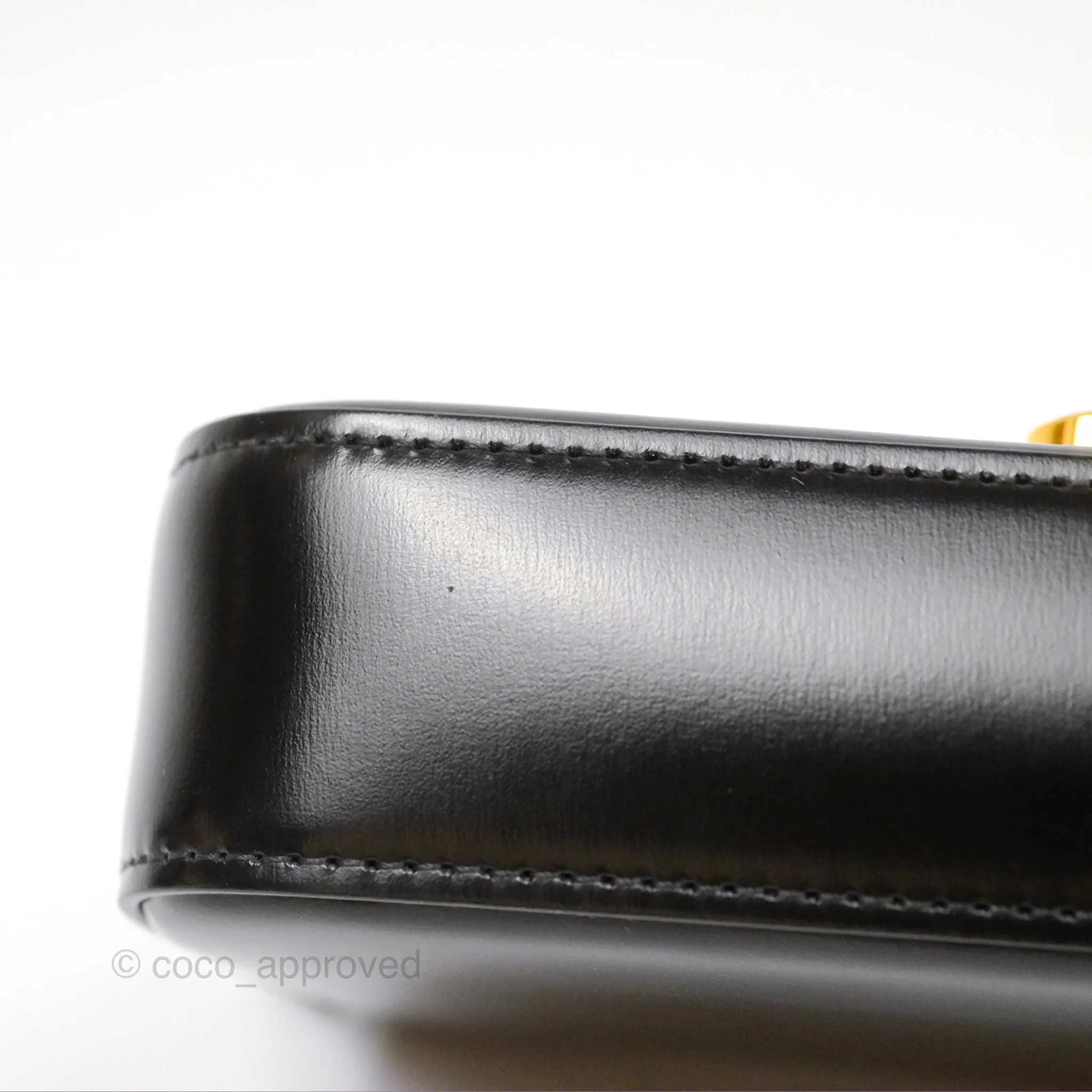 Celine Triomphe Shoulder Bag Black Calfskin