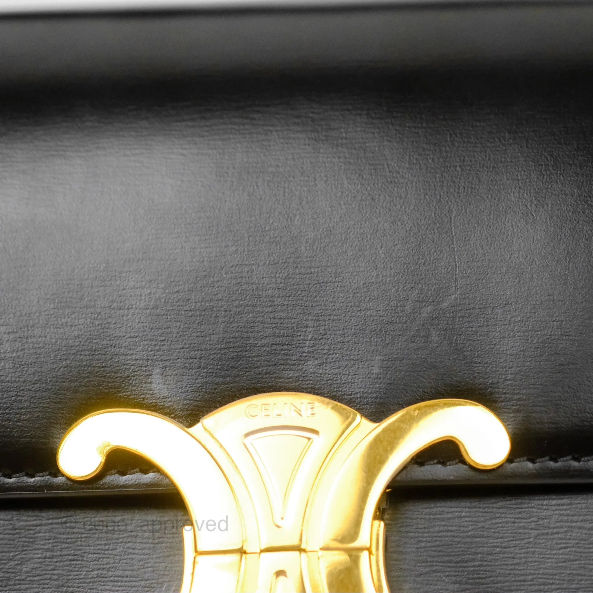 Celine Triomphe Shoulder Bag Black Calfskin