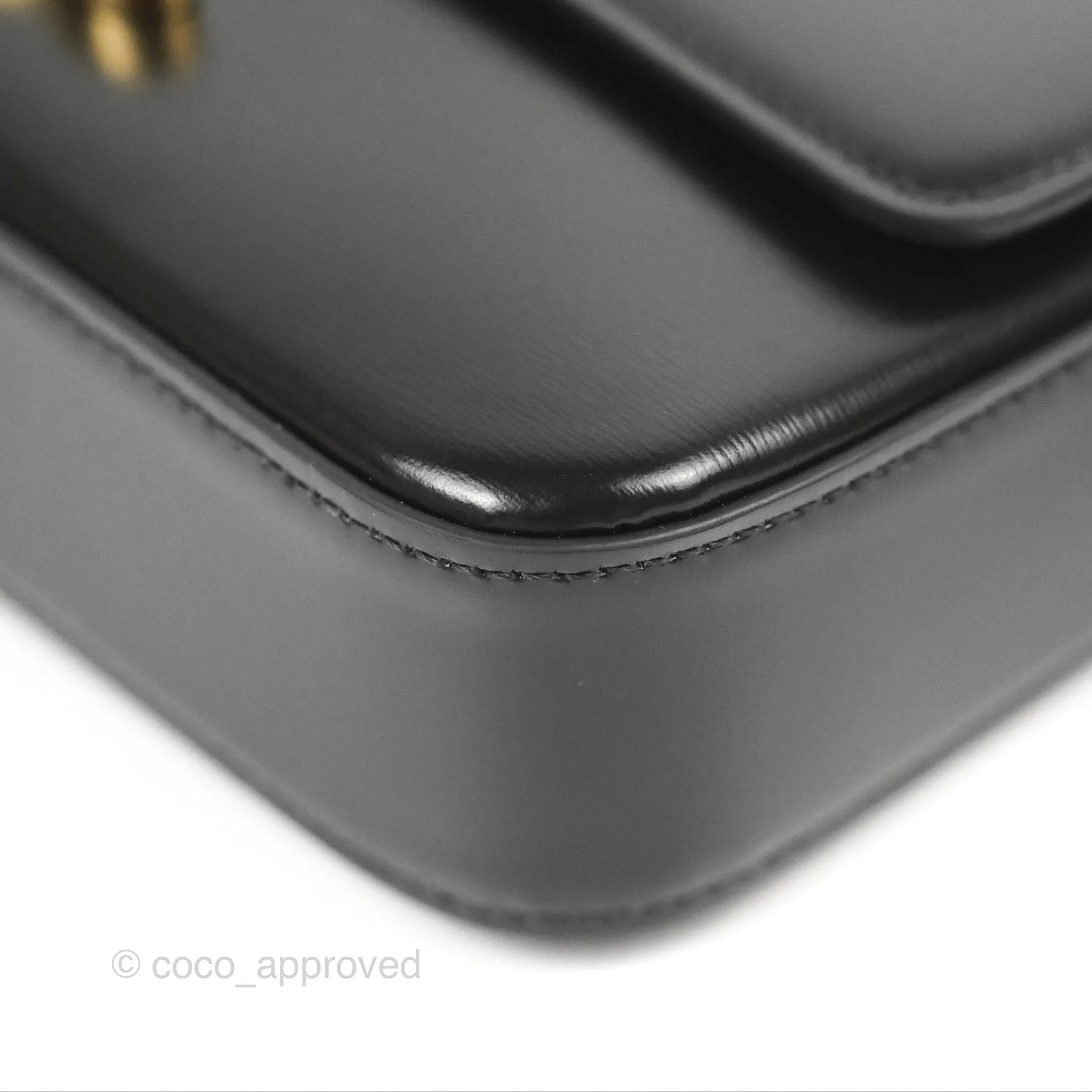 Celine Triomphe Shoulder Bag Black Calfskin