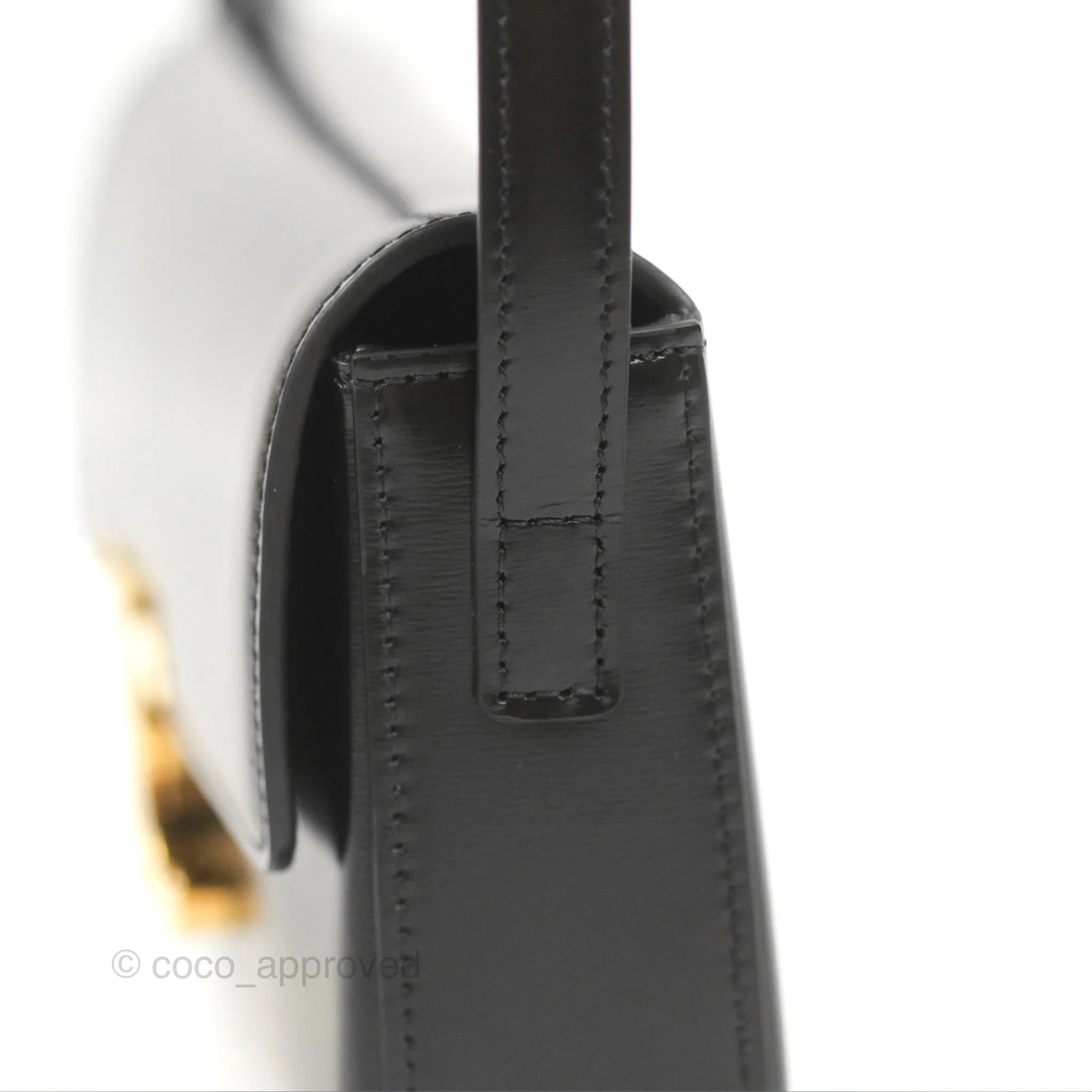 Celine Triomphe Shoulder Bag Black Calfskin