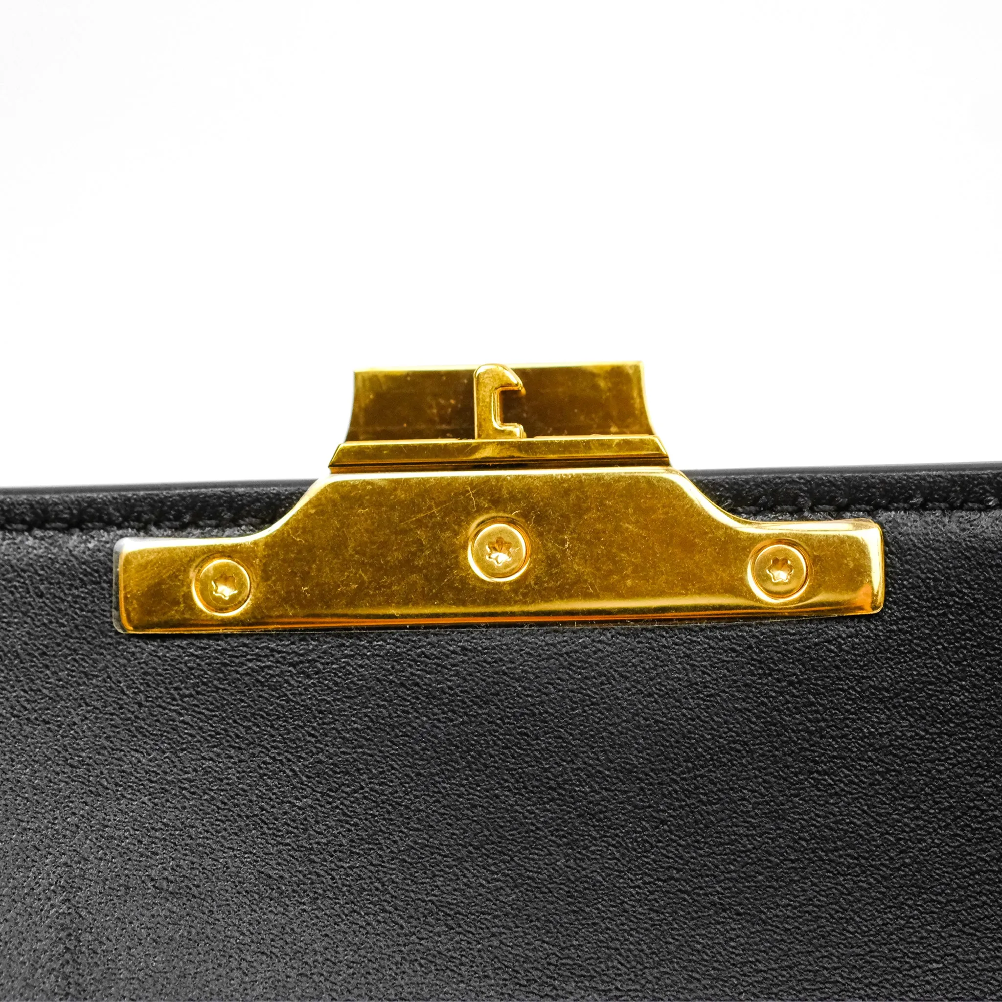 Celine Triomphe Shoulder Bag Black Calfskin