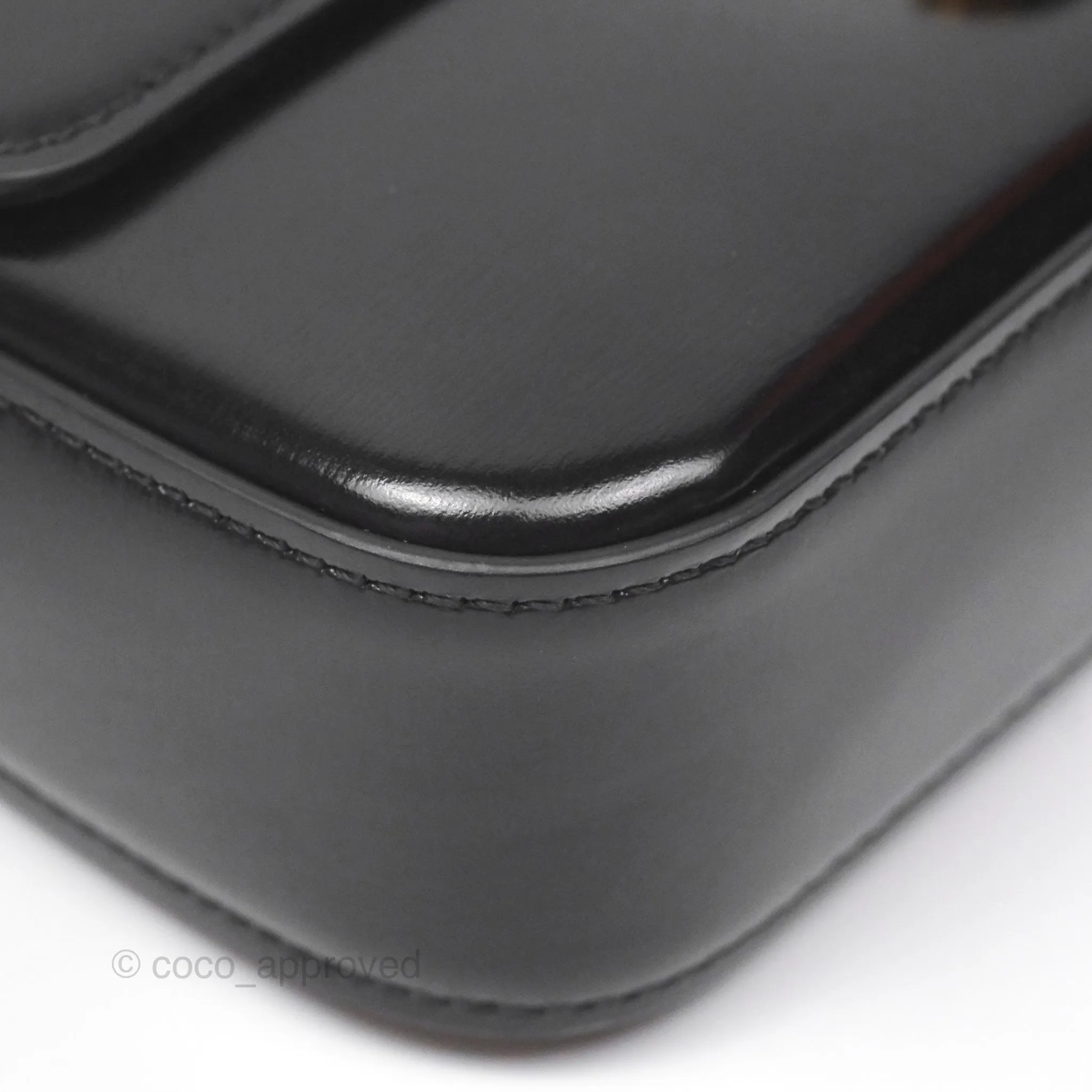 Celine Triomphe Shoulder Bag Black Calfskin