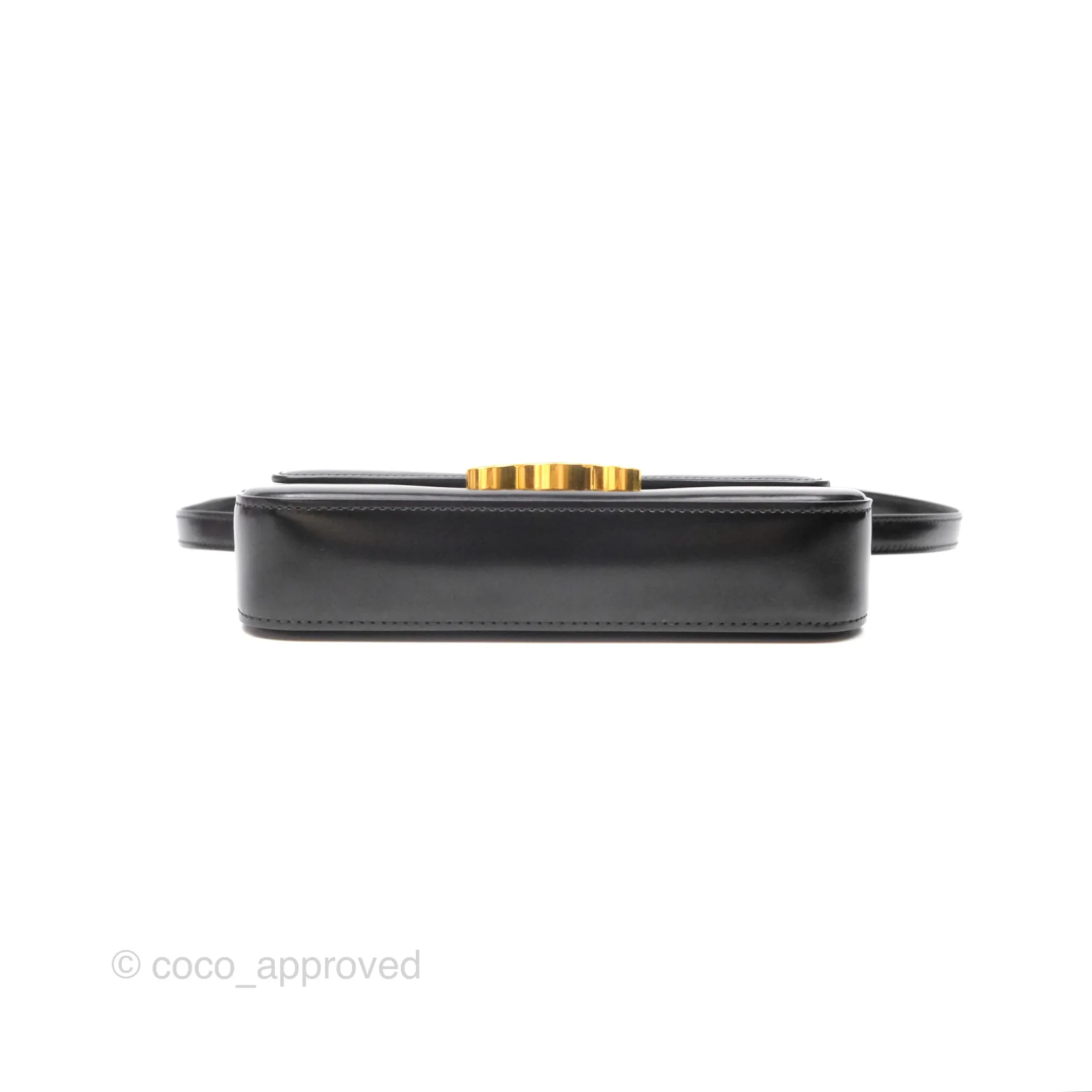 Celine Triomphe Shoulder Bag Black Calfskin