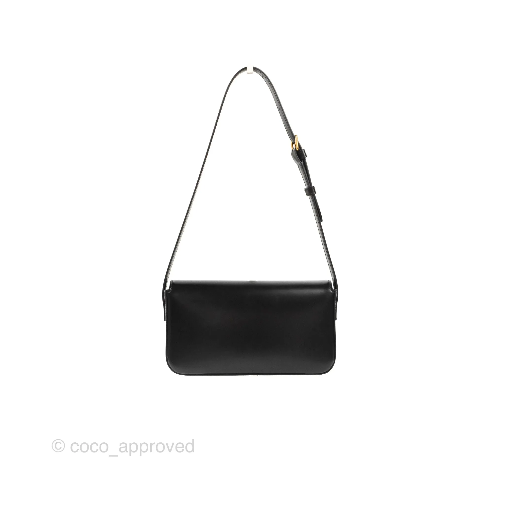Celine Triomphe Shoulder Bag Black Calfskin