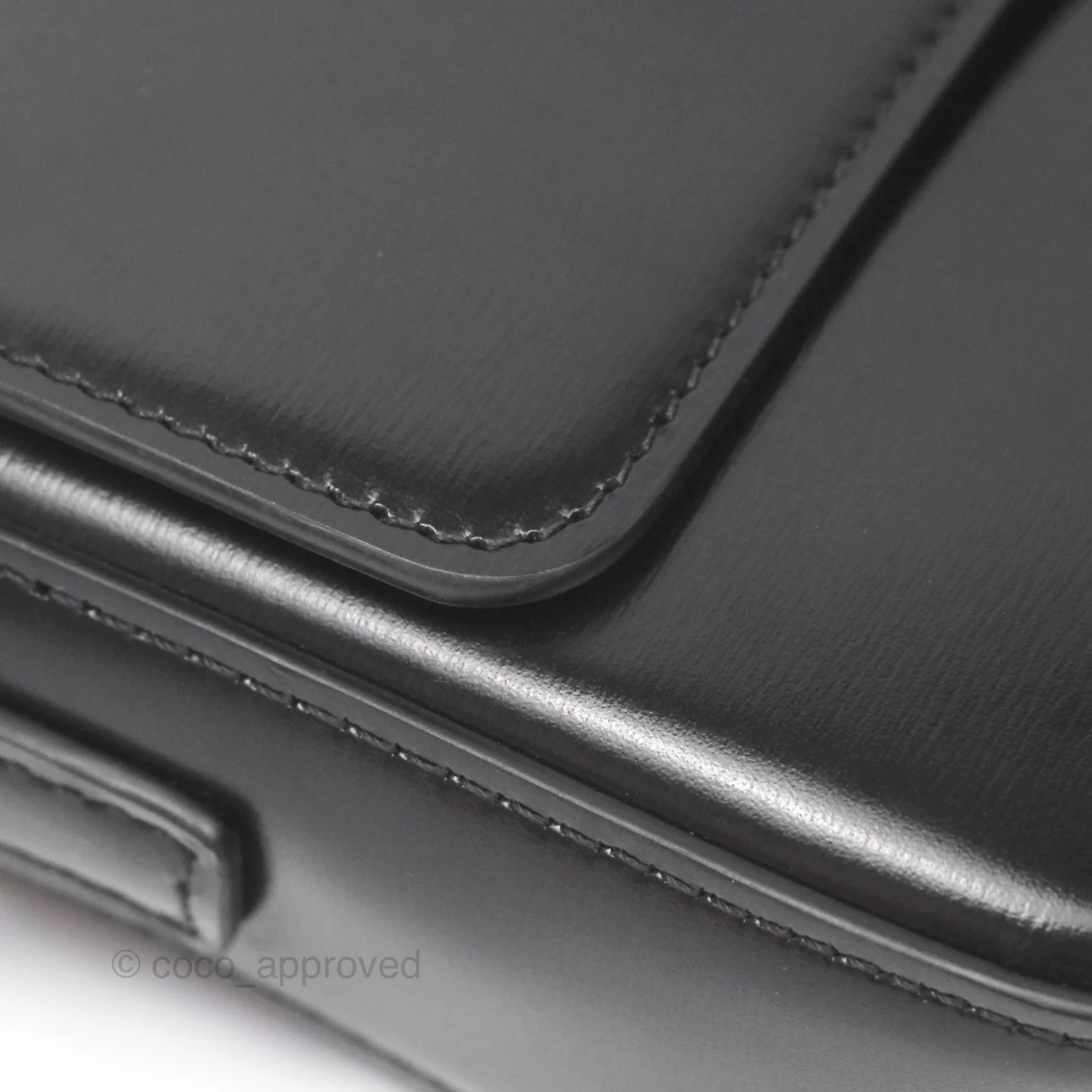 Celine Triomphe Shoulder Bag Black Calfskin