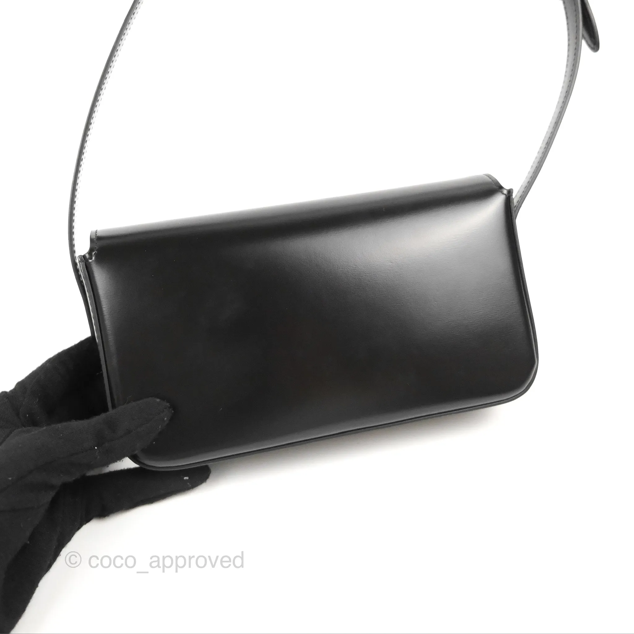 Celine Triomphe Shoulder Bag Black Calfskin