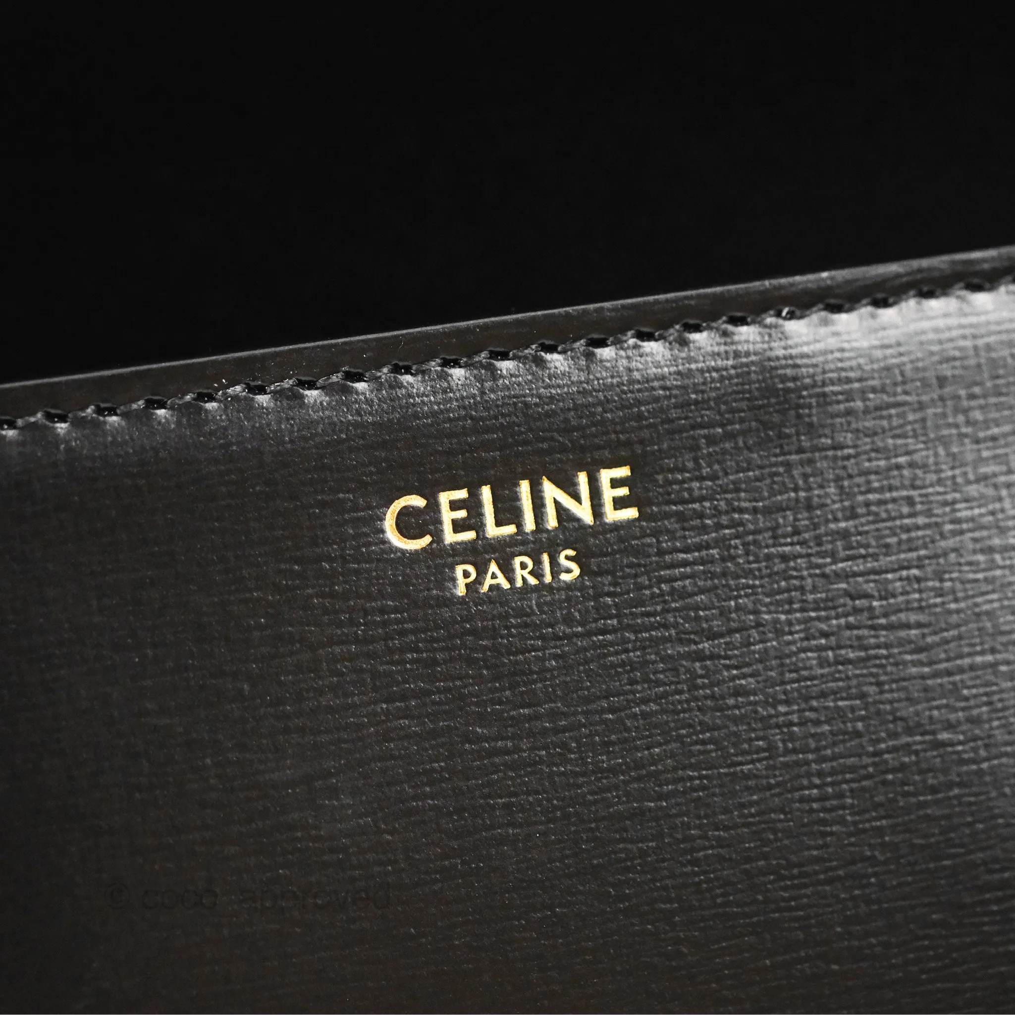 Celine Triomphe Shoulder Bag Black Calfskin
