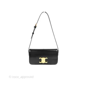 Celine Triomphe Shoulder Bag Black Calfskin