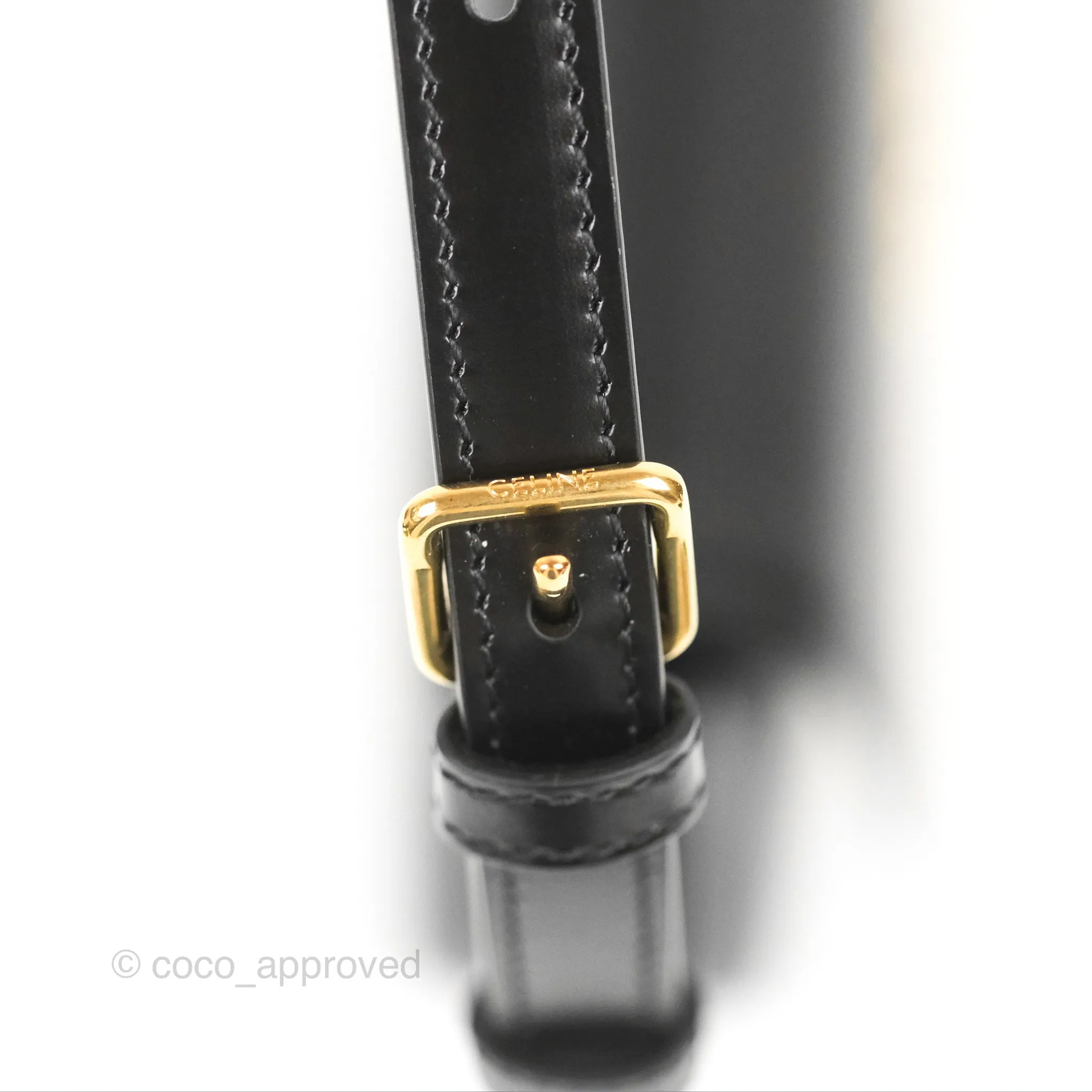 Celine Triomphe Shoulder Bag Black Calfskin