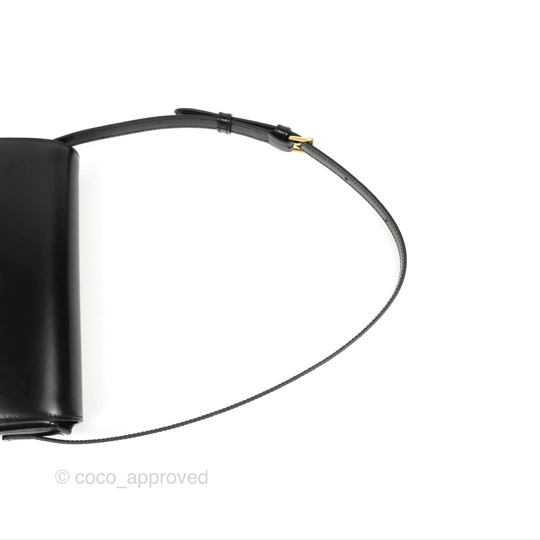 Celine Triomphe Shoulder Bag Black Calfskin