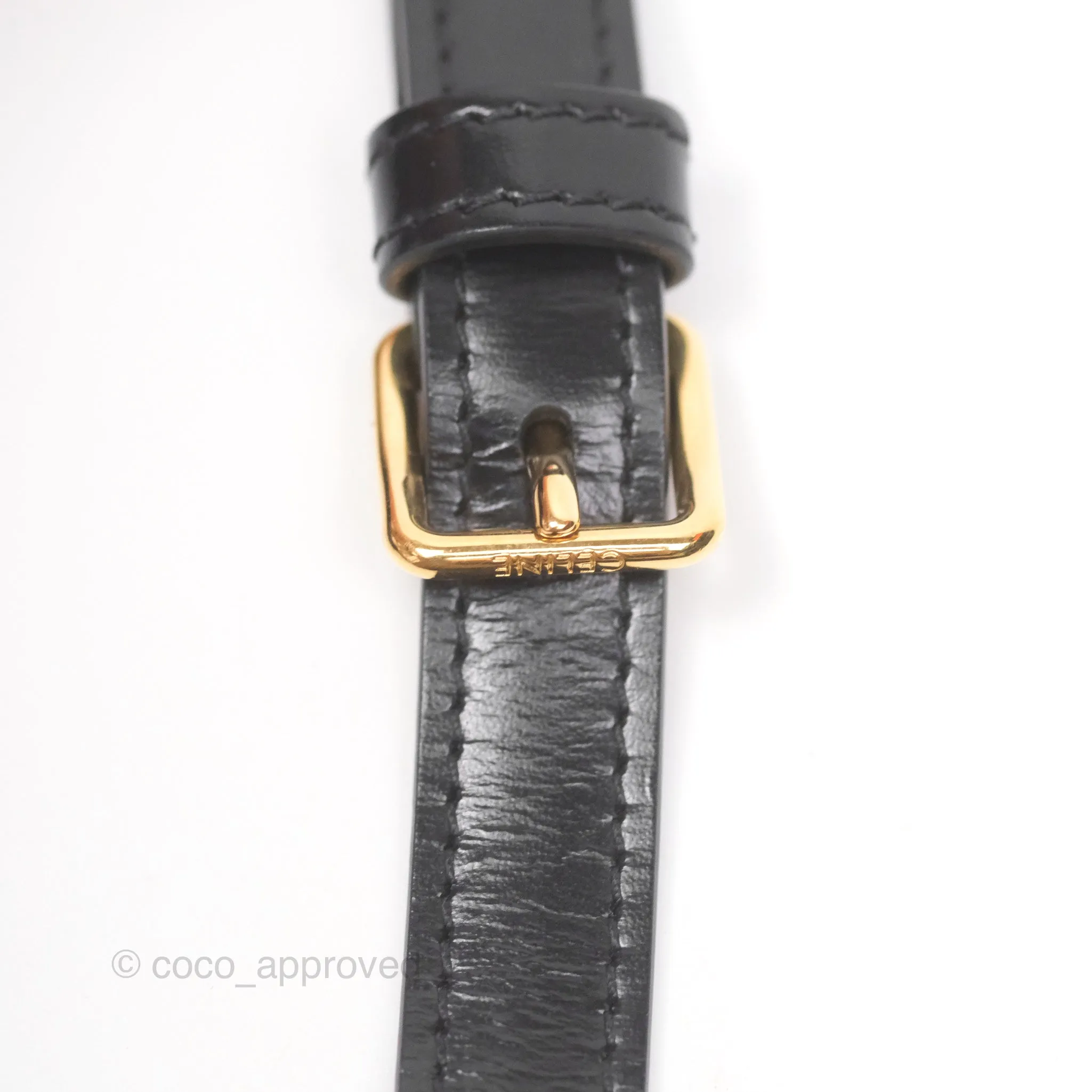 Celine Triomphe Shoulder Bag Black Calfskin